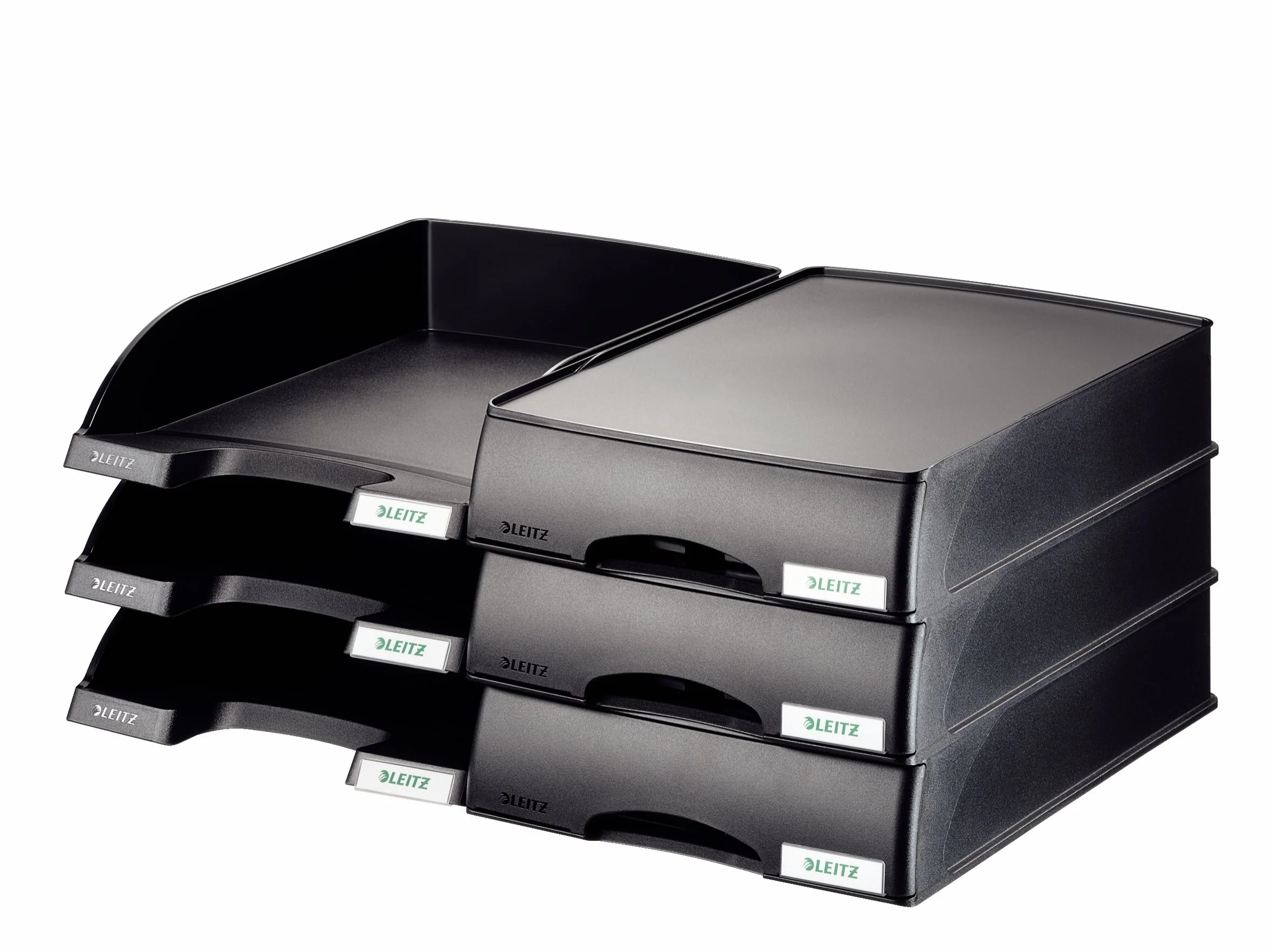Leitz Corbeille à Courrier A4 Jumbo Noir Plus 103 mm