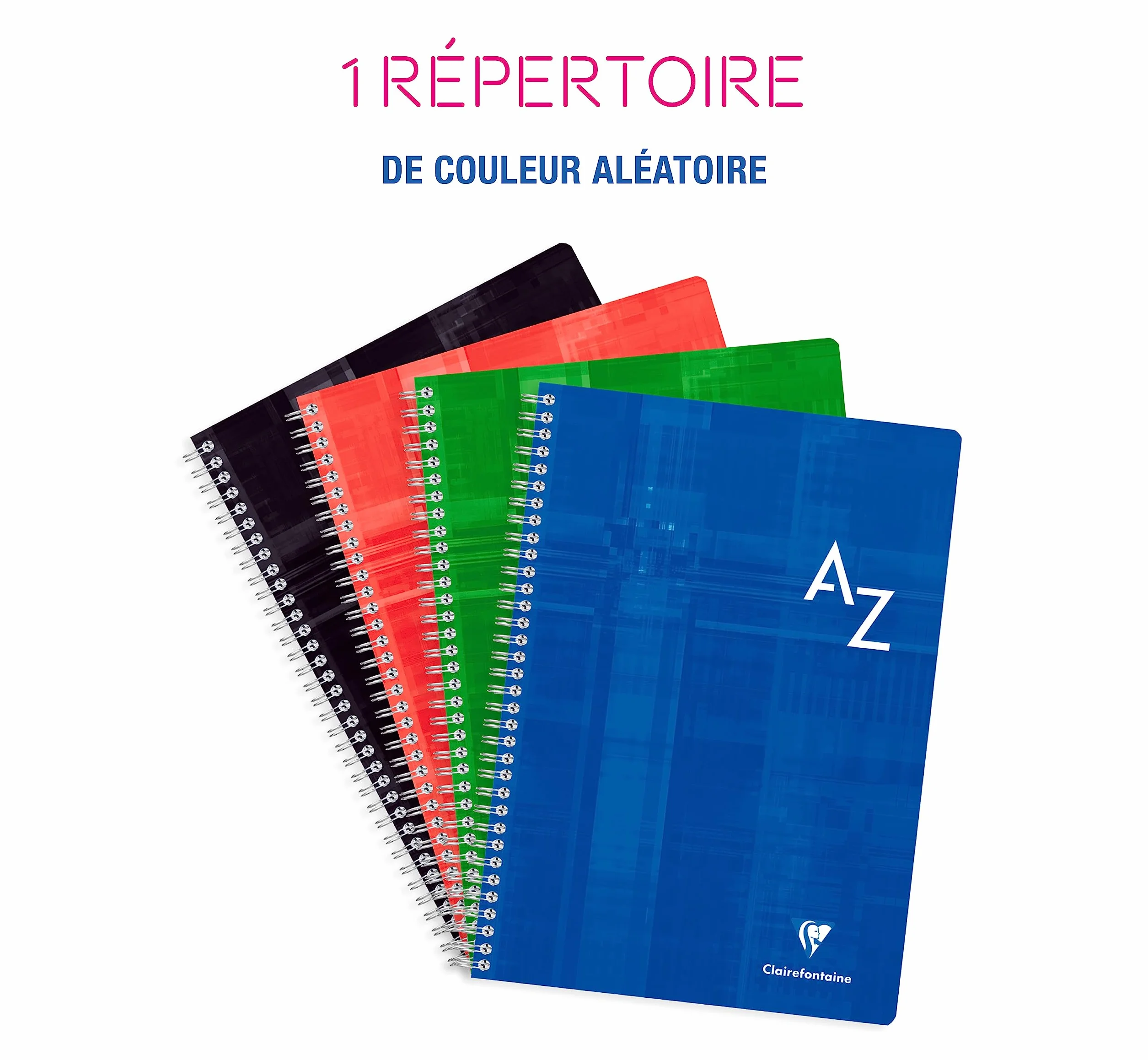 Clairefontaine 8149C Répertoire Spirale A4 21x29,7 cm 180 Pages Petits Carreaux Papier Blanc 90 g Couverture Pelliculée