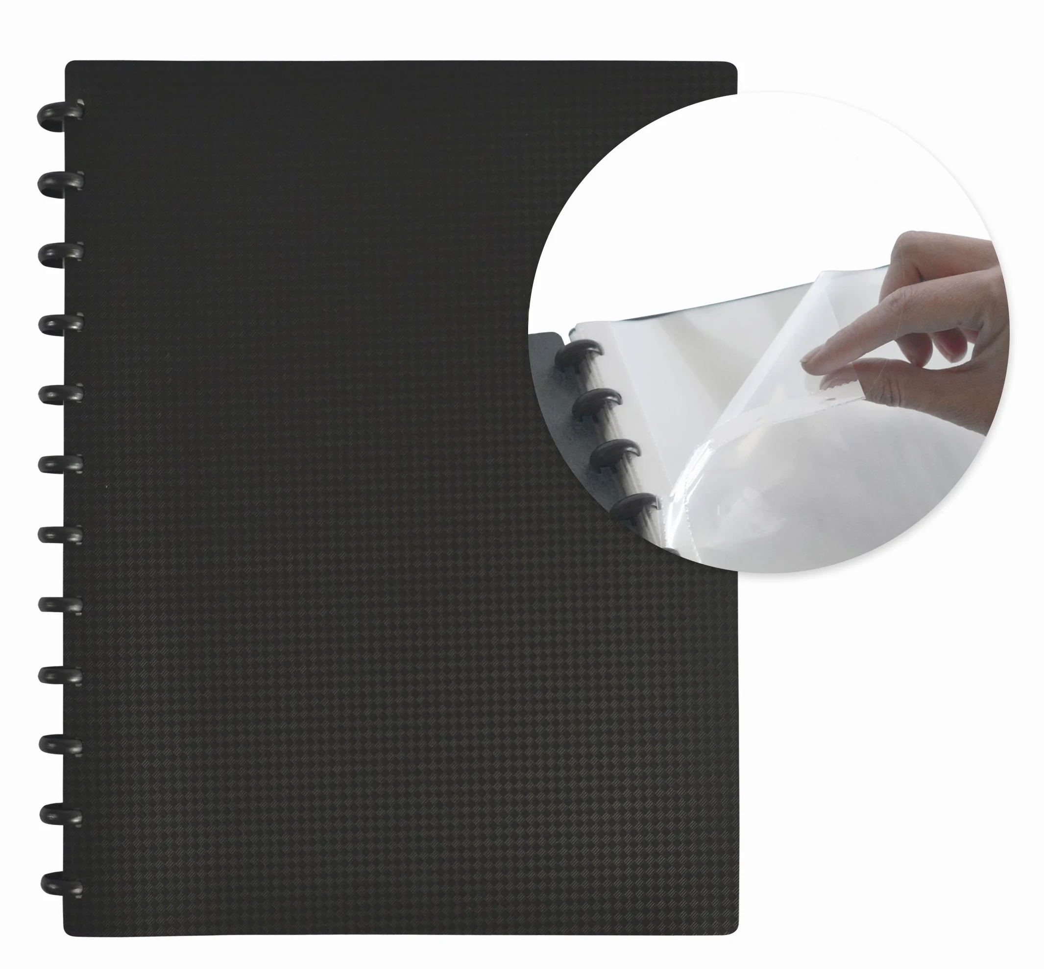 OXFORD Porte Vue Variozip Memphis A4 60 vues 30 pochettes amovibles Couverture Polypro Noir