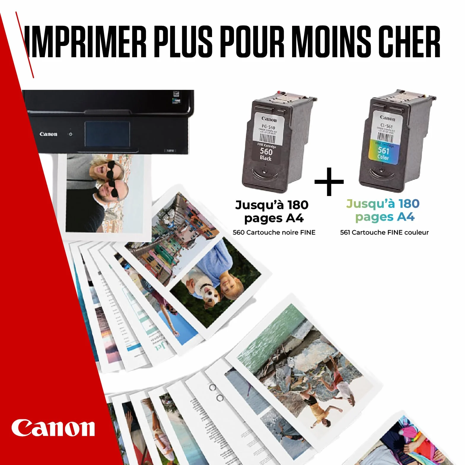 Canon CLI-571 Lot de 4 Cartouches d'encre Authentiques Noir Cyan Magenta Jaune Multipack