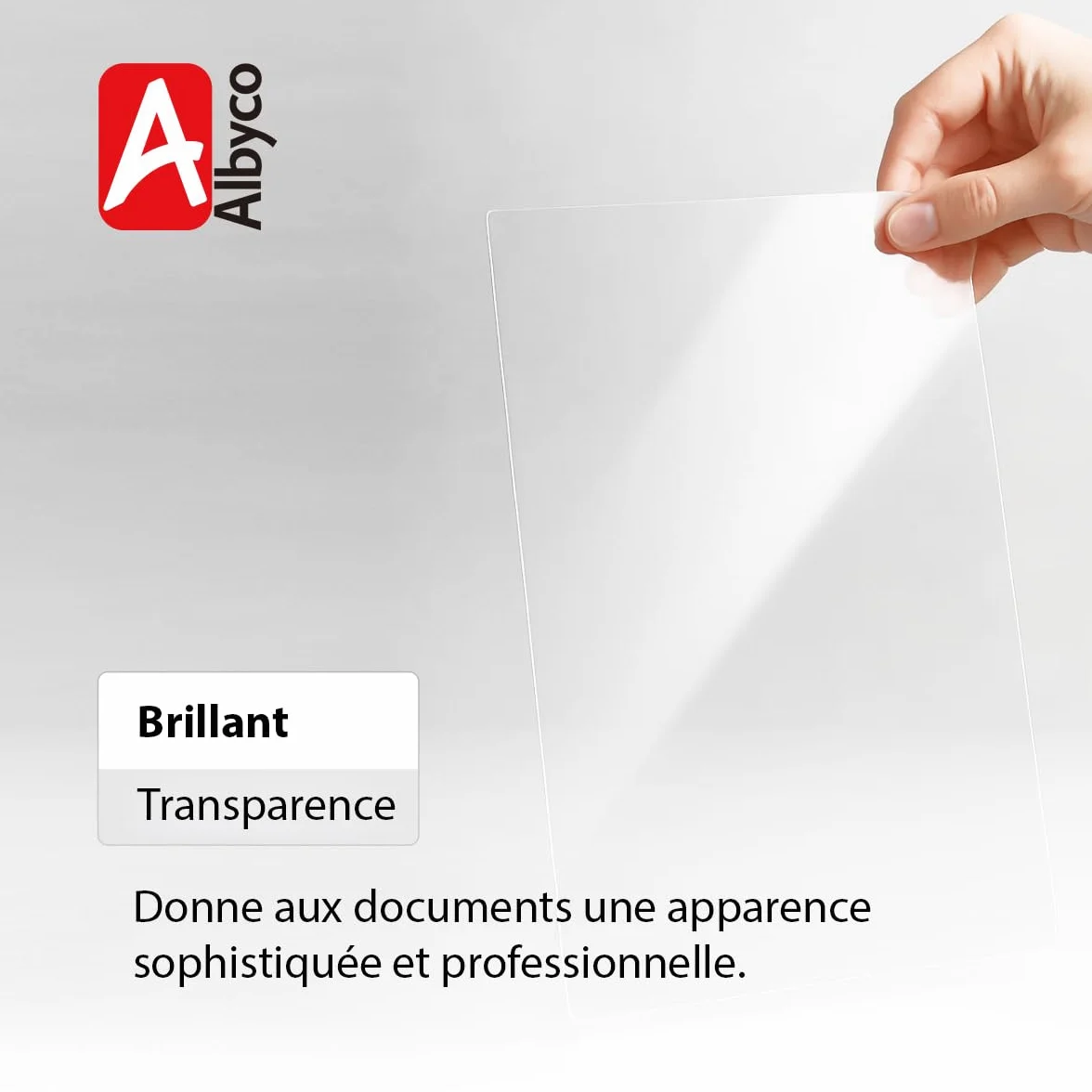 Albyco Couvertures Transparents brillants PVC 180 micron A4 210x297mm