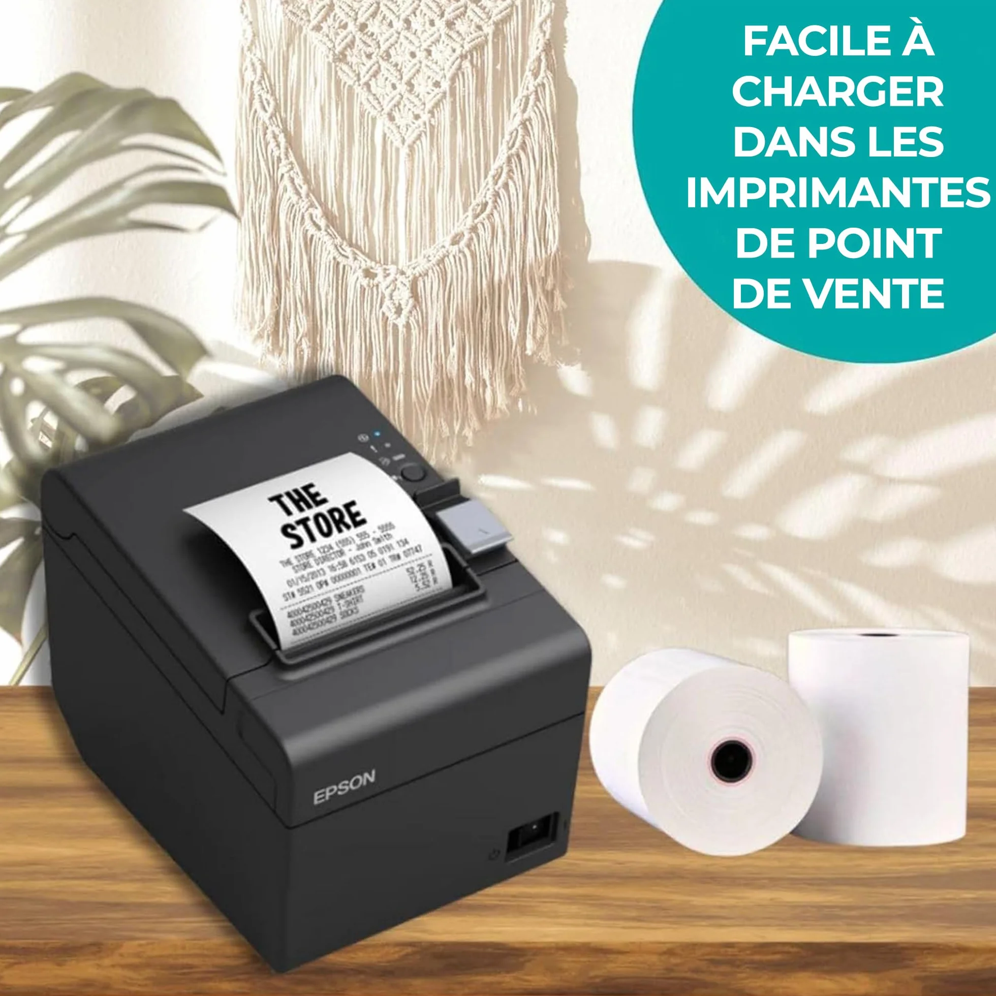 Double Dragon Papier Thermique Premium 80 x 80 mm Lot de 20 Rouleaux pour Tickets de Caisse