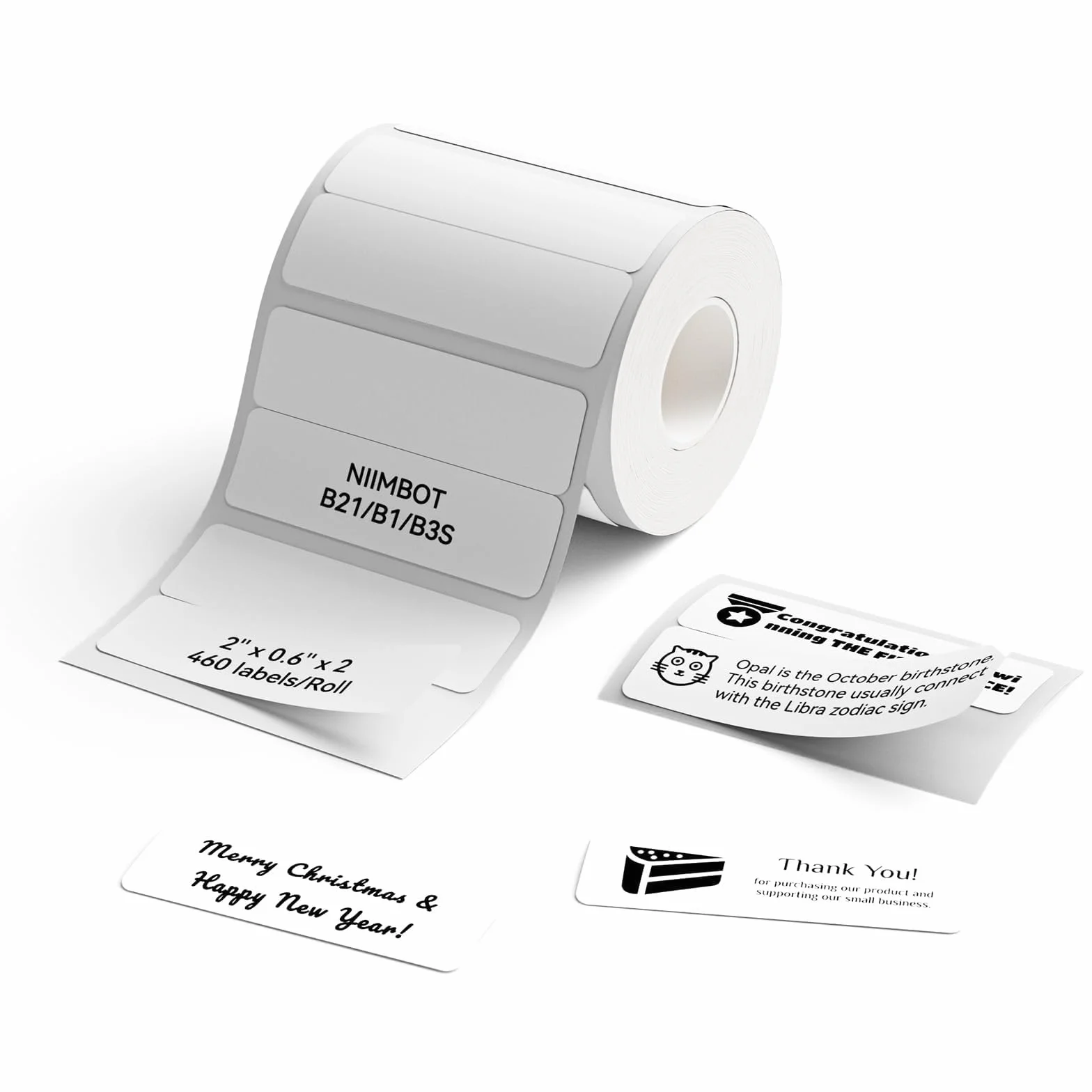 NIIMBOT Étiquettes autocollantes imperméables 50x15mmx2 B1 B21 B3S Blanc