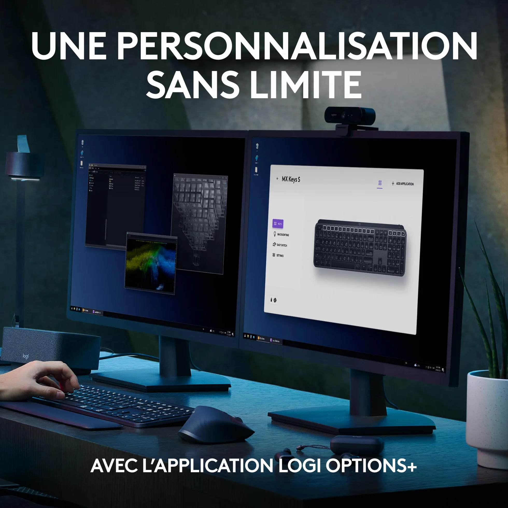 Logitech MX Keys S Clavier sans Fil Rechargeable USB-C Silencieux Rétroéclairé Bluetooth AZERTY Français Pale Grey