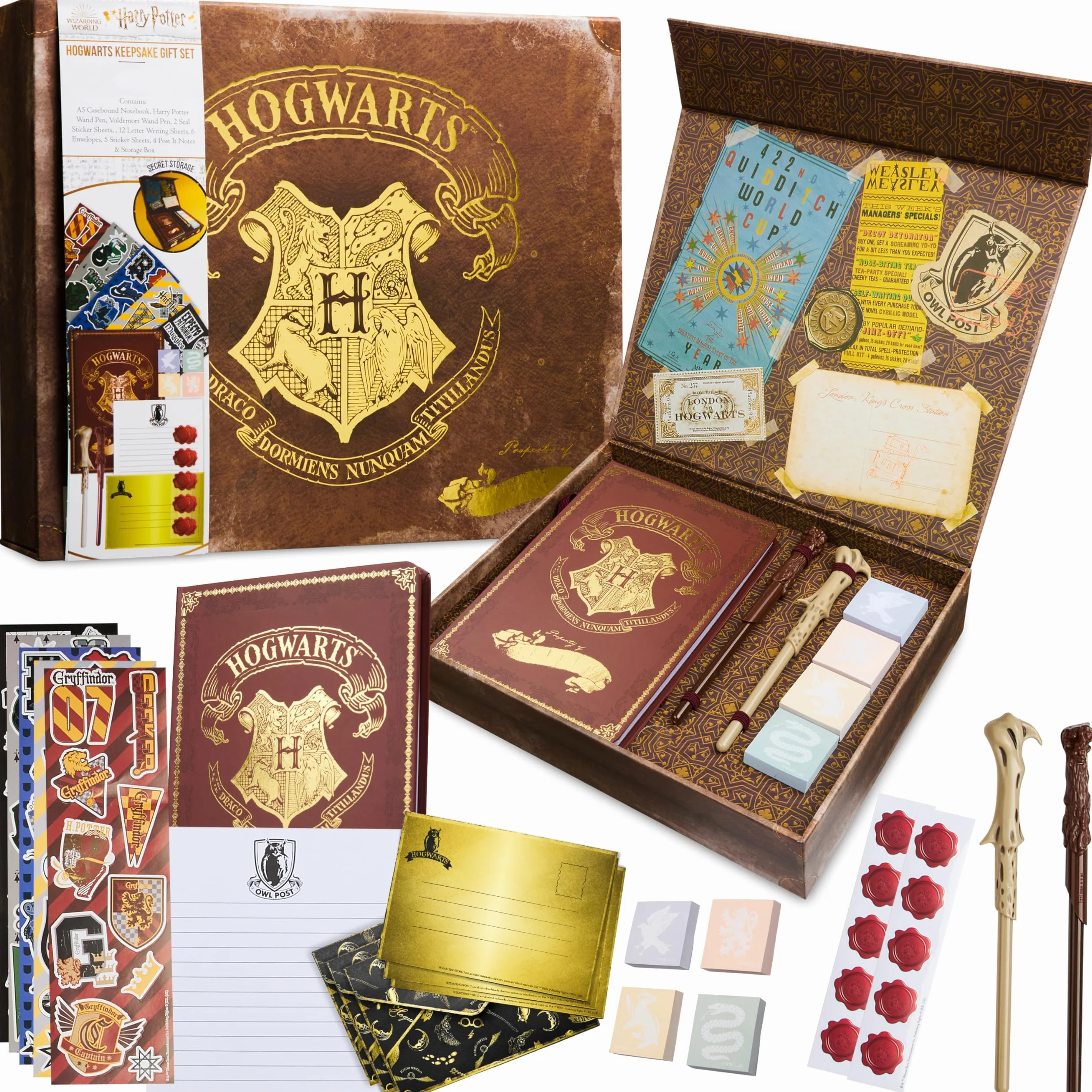 Harry Potter Papeterie Coffret Papier à Lettre Carnet Stylo Baguette Stickers Enveloppes Boite Souvenir