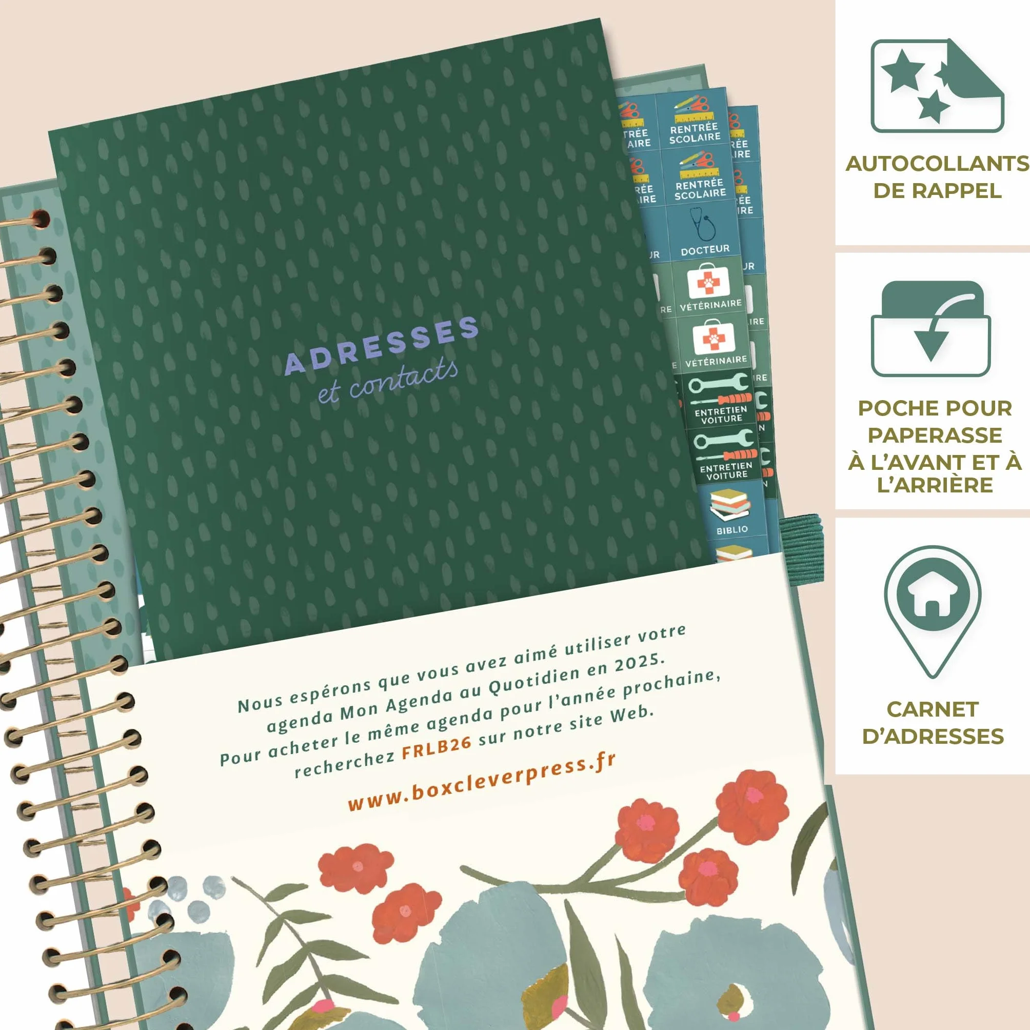 Boxclever Press Mon Agenda au Quotidien 2025 Semainier Weekly Planner Spirale