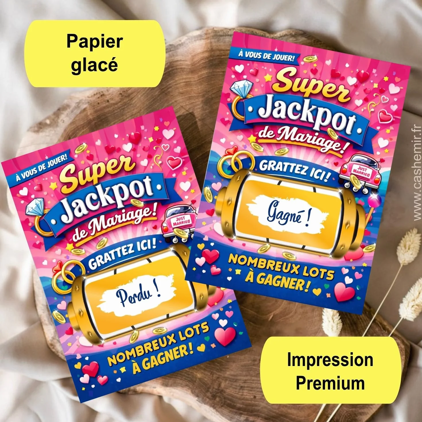 50 Cartes Tombola de Mariage Loterie Jeu Invités Tickets à gratter Super Jackpot