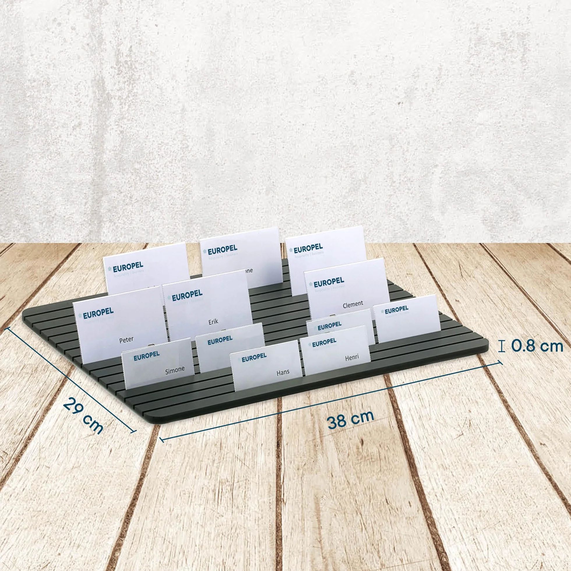 EEUROPEL Plateau Distribution 15 Compartiments PVC Mousse Noir 60 Étiquettes 95x60mm 290x390x8mm