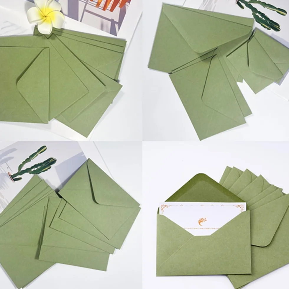 Enveloppes Cadeau Vertes 70 x 100 mm, Lot de 60 pour Mariage et Emballage de Cadeaux