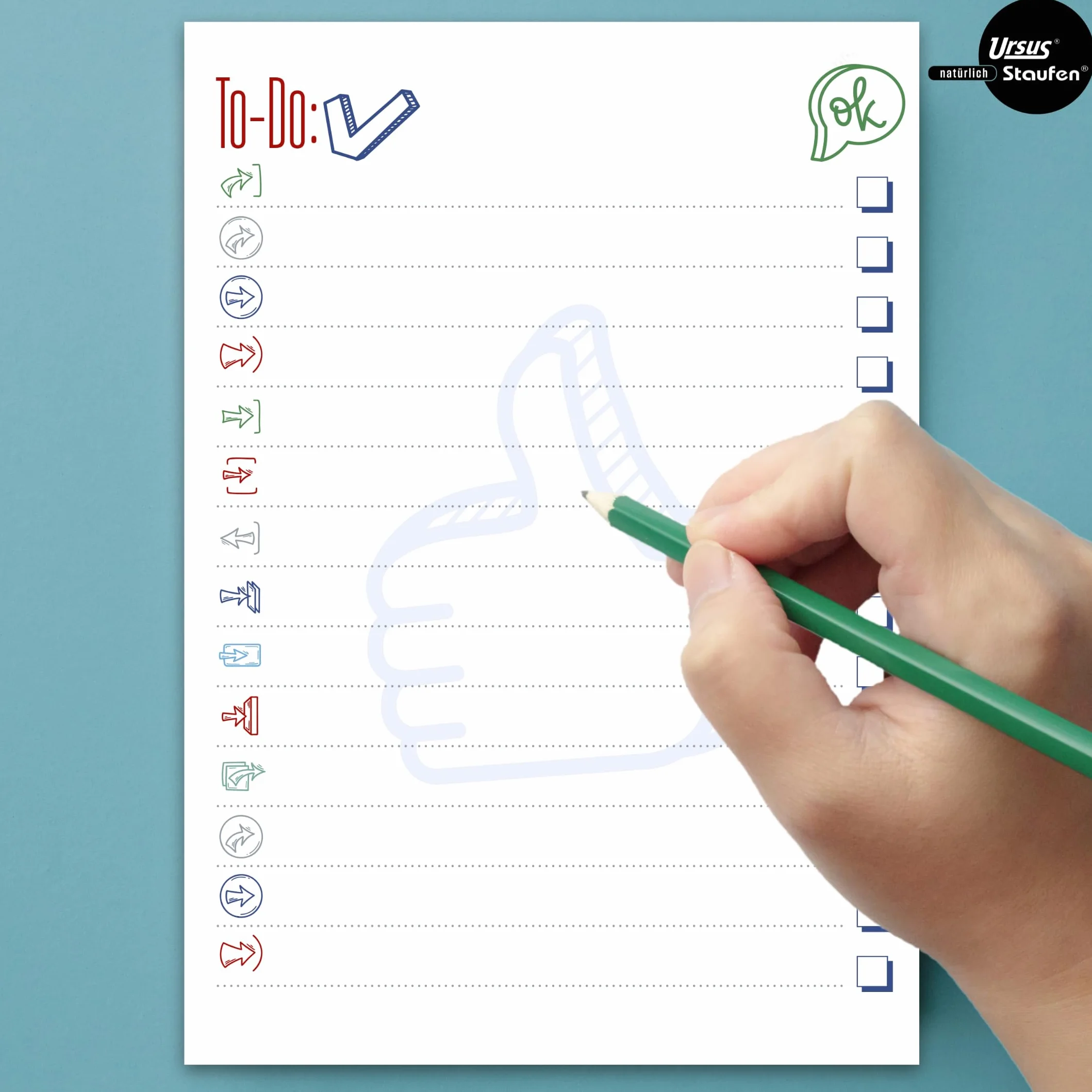 Staufen REC To Do List 2 blocs DIN A5 52 feuilles papier recyclé 90 g/m²