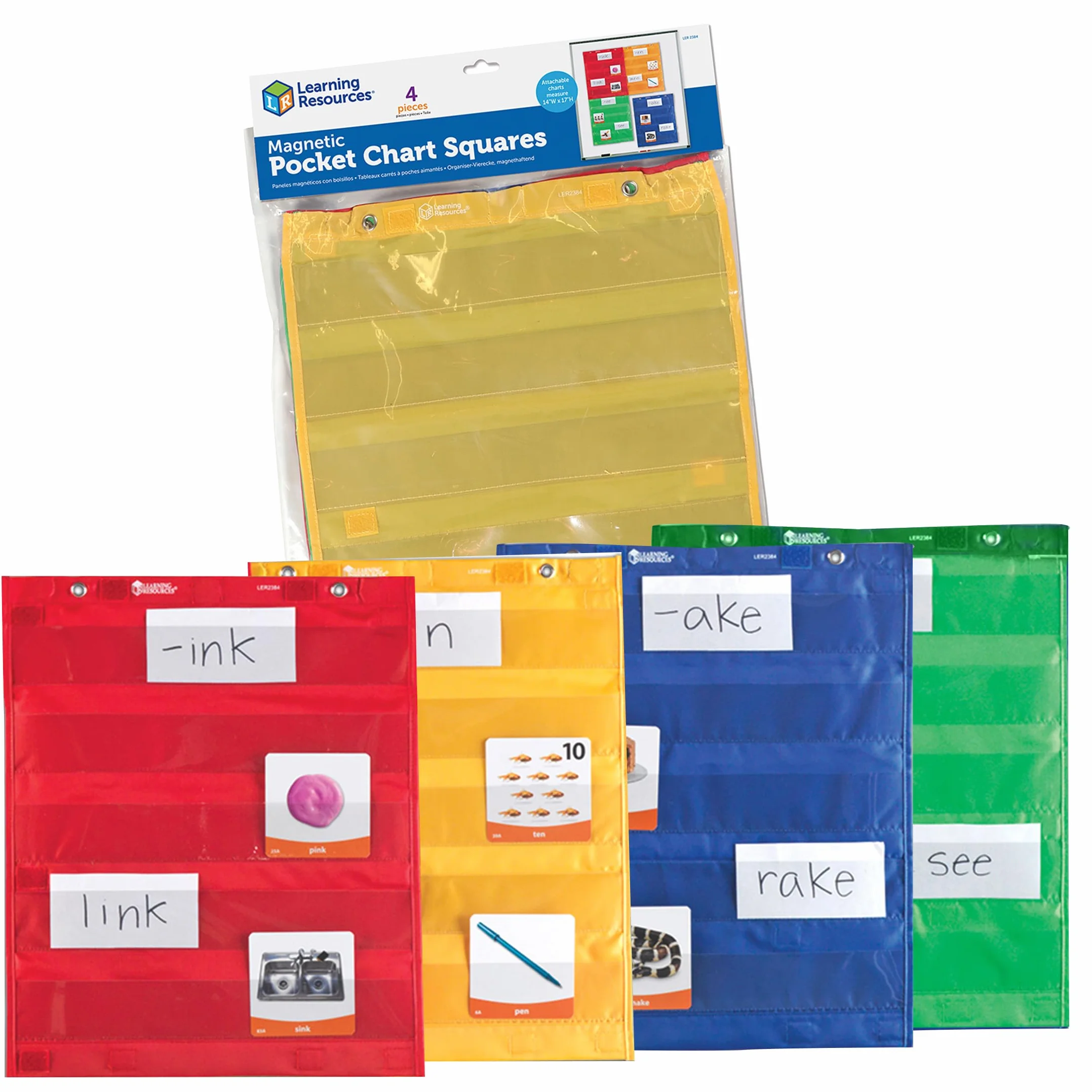 Learning Resources Tableaux Carrés pour Tableau à Poches Jeu de 4
