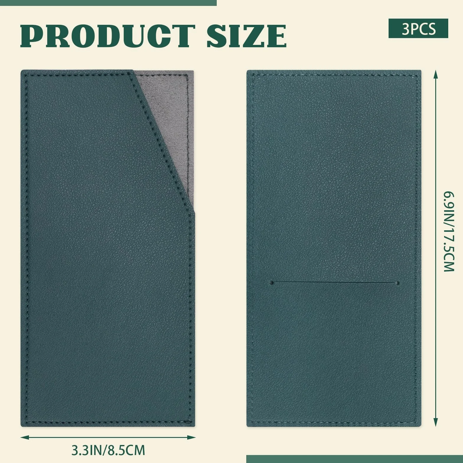 Lot de 3 portefeuilles fins en cuir synthétique pour billets et cartes, Noir + marron + vert foncé