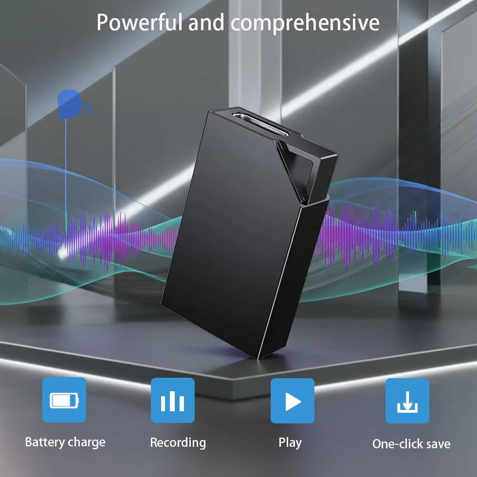 Enregistreur Vocal Espion Mini Dictaphone 64 Go Rechargeable USB