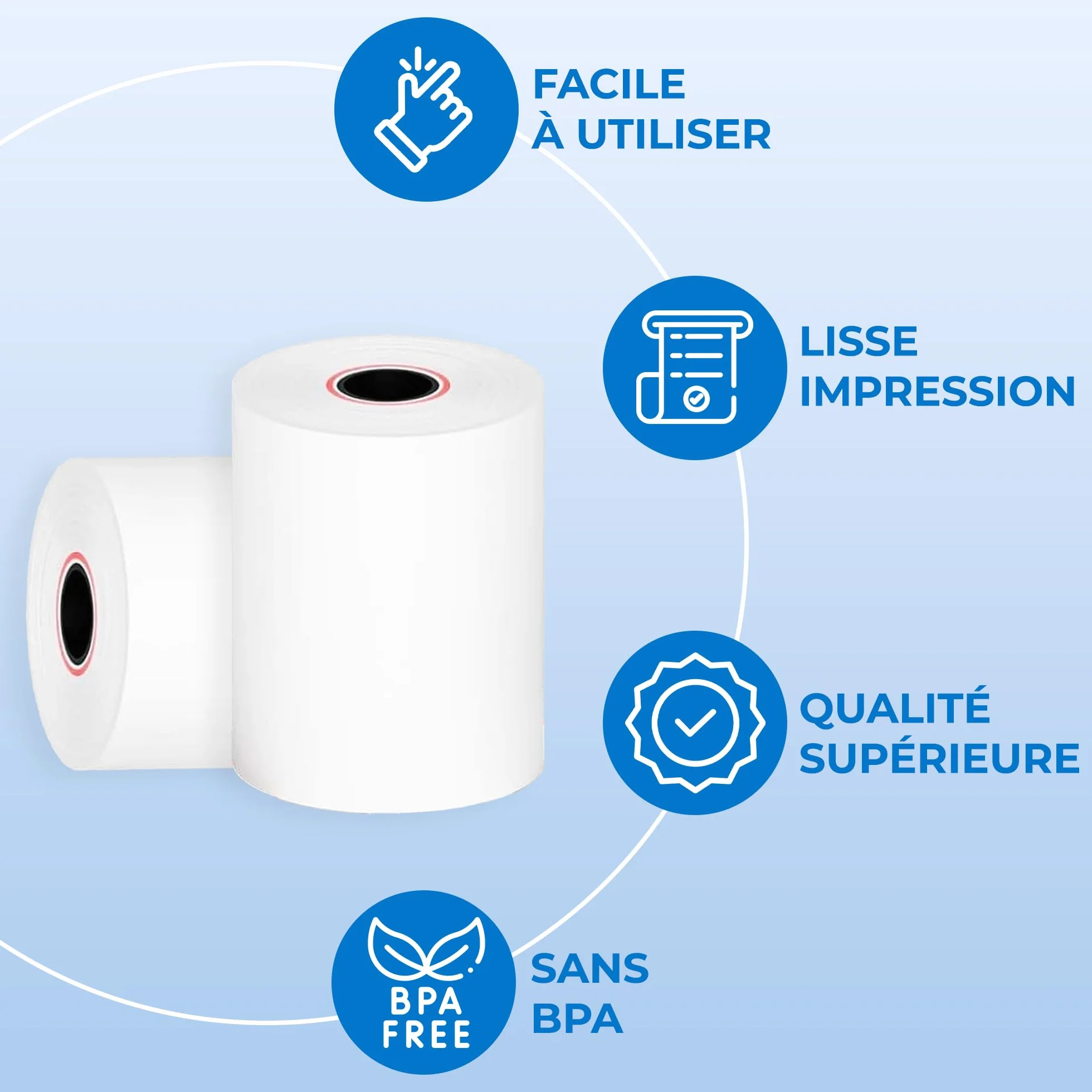 Double Dragon 57x40mm Premium Thermal Paper Roll for Credit Card Machine PDQ POS EPOS Pack of 200