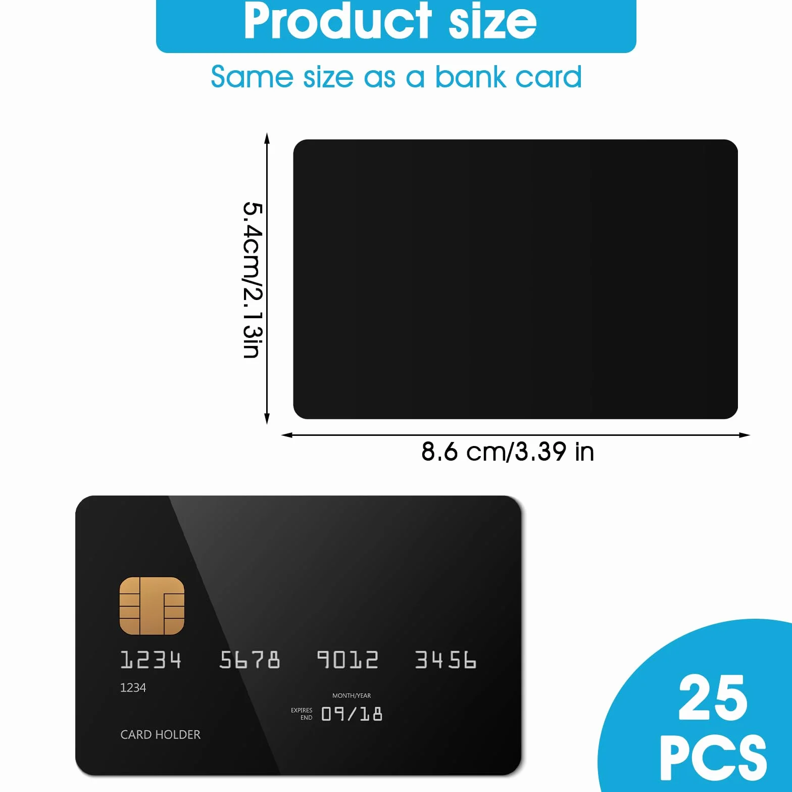 Cartes de visite en métal NFC Oruola Lot de 25 pour smartphones