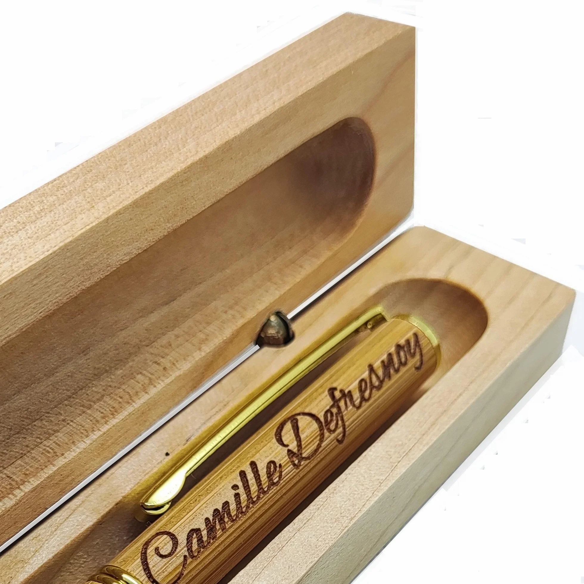 Stylo Personnalisé avec Gravure Prénom - Coffret Bois Gravé - Cadeau Professeur Retraite Homme Femme - Weastyle
