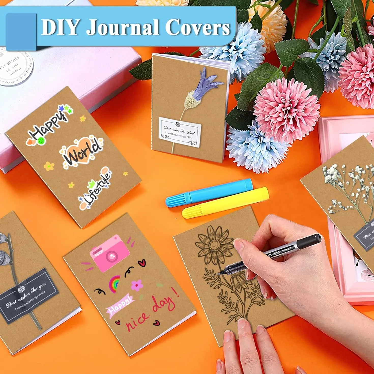 Lot de 24 Petit Carnet de Notes 13 x 9 cm Mini Bloc Note Couverture Kraft 36 Pages Ligné Brun