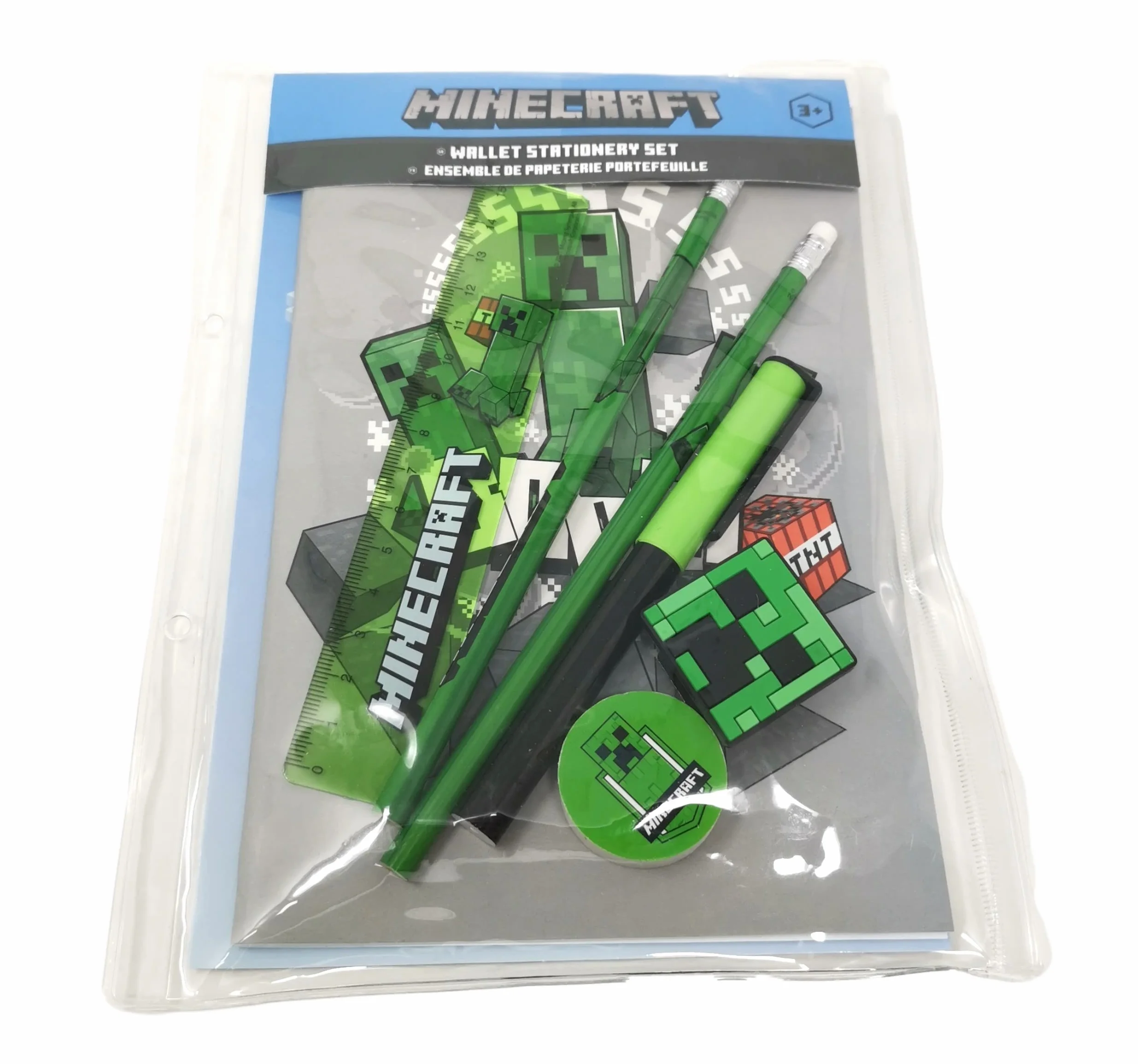 Theonoi Set de Papeterie 7 Pièces Creeper pour Fans de Joueurs Cadeau Rentrée Scolaire