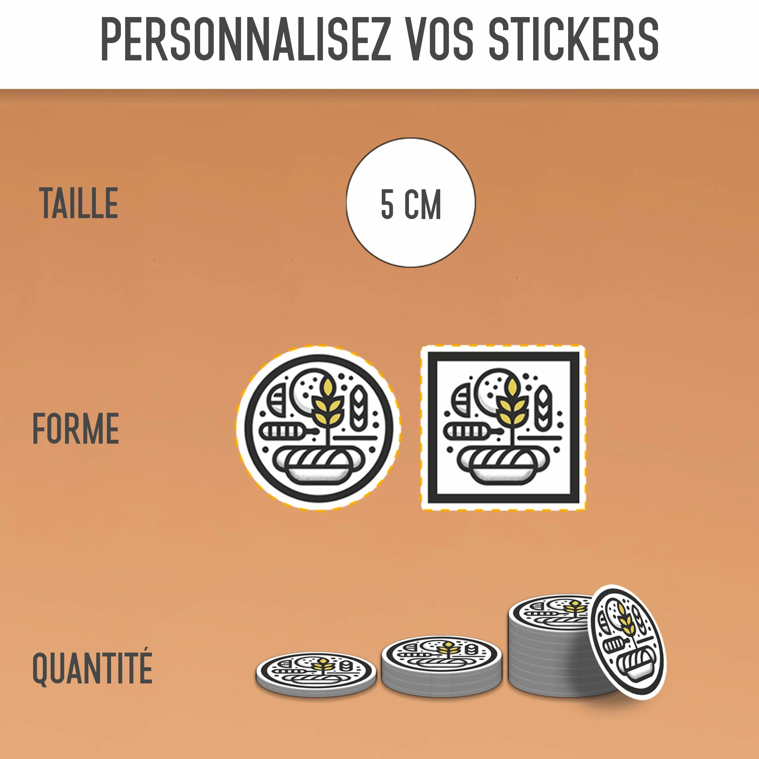 Étiquettes personnalisées en rouleau blanc imprimées 100-2400 autocollants logo entreprise France Wraplab