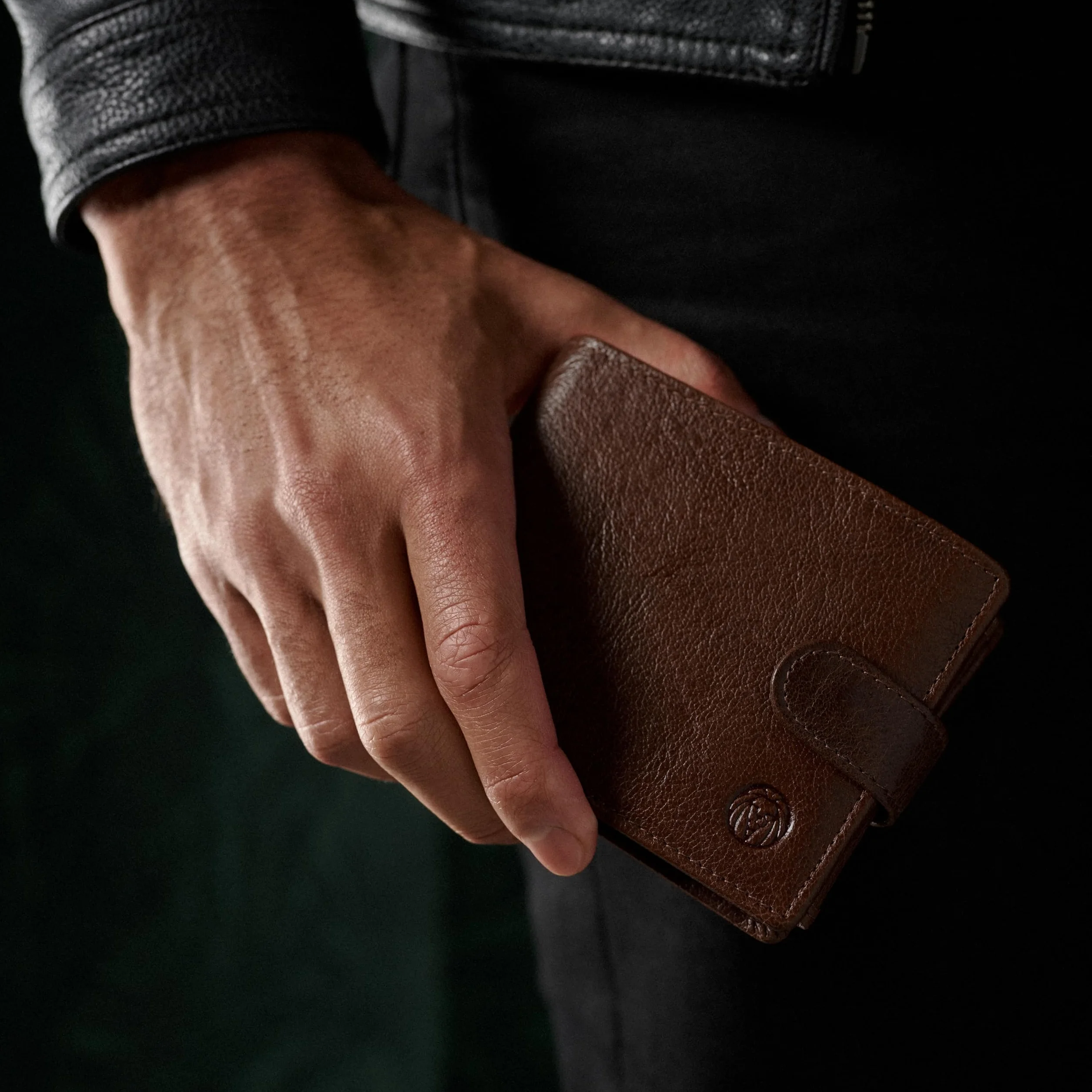 Portefeuille en Cuir Marron California Lucleon