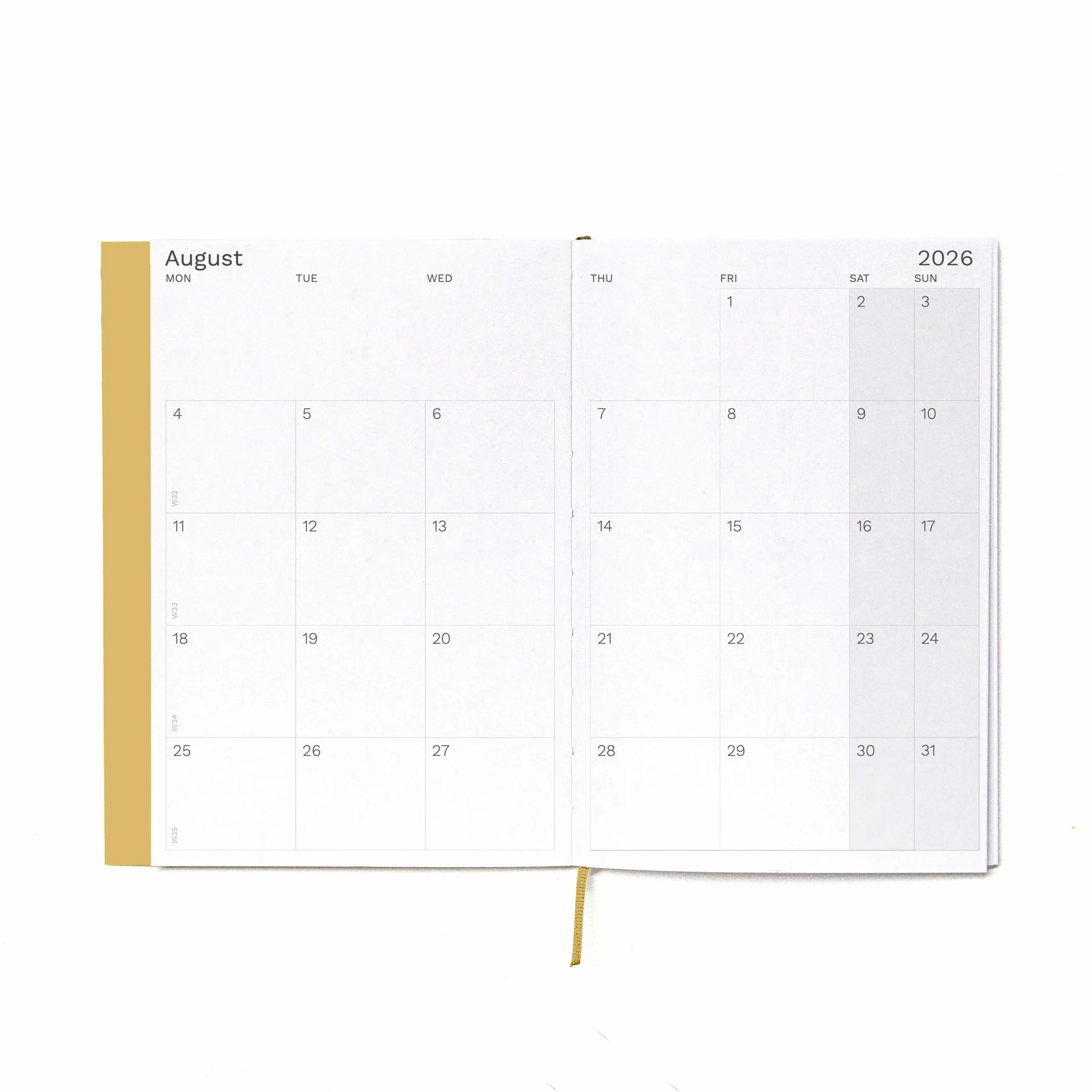 OCTÀGON DESIGN Agenda semainier académique 2026-2027 A5 13,5 x 20 cm Camel