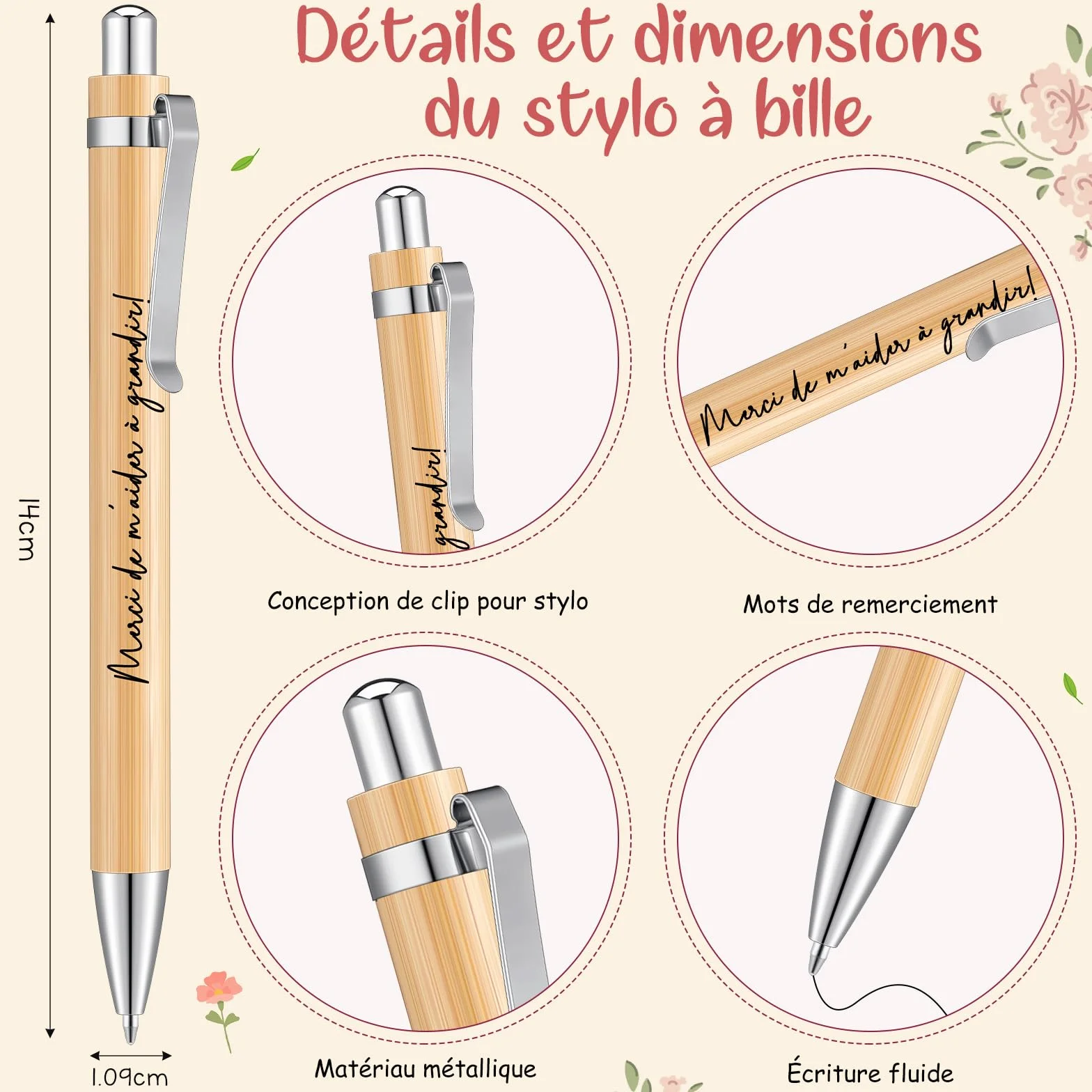 Sinmoe Cadeaux de Merci Maitresse Sac en Toile Porte-Clés Cahier Stylo Carte Enveloppe