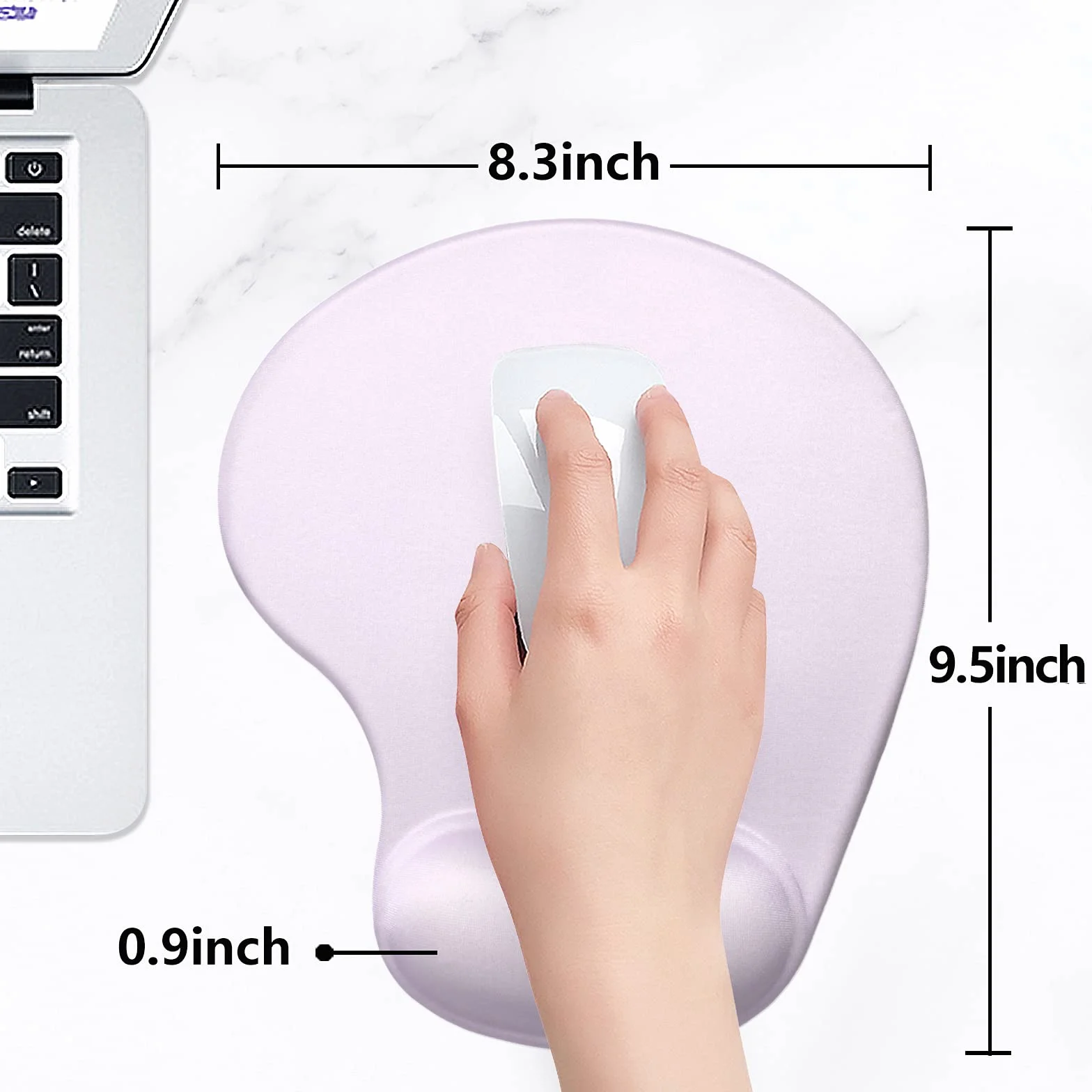 Tapis de Souris Ergonomique Gamer avec Repose Poignet en Gel, Portable, Violet Vanille