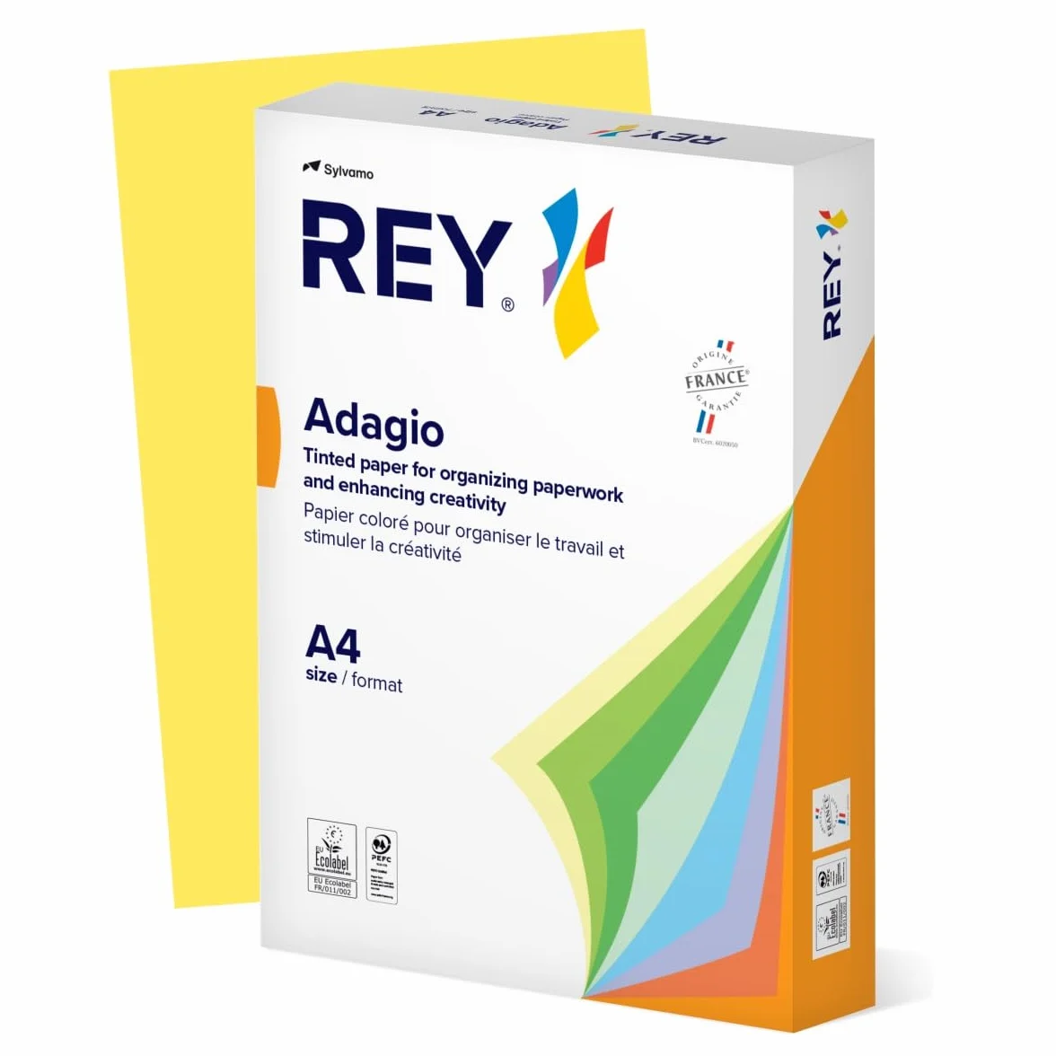 Papier couleur jaune citron A4 80g PEFC ramette 500 feuilles