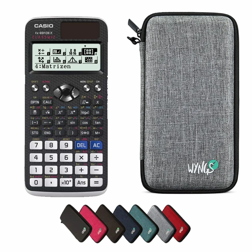 Casio fx-991DE X Classwiz Calculatrice Scientifique avec Housse Gris Clair