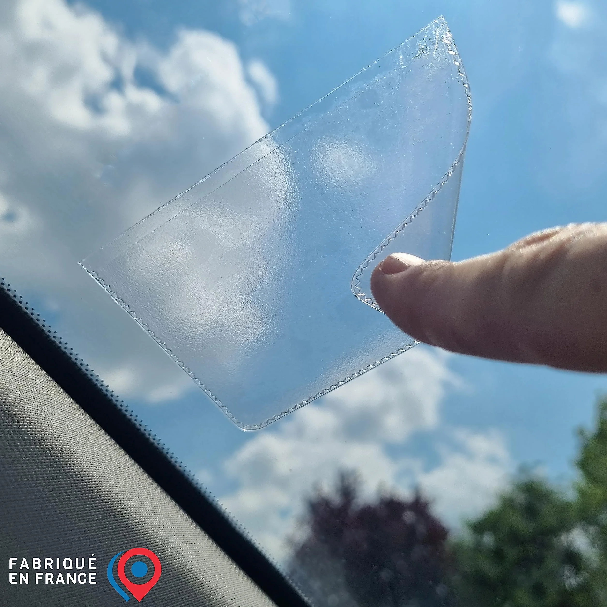 Pochette Porte-Cartes Autocollantes Transparentes pour VTC et Mobilité Inclusion Fabriqué en France