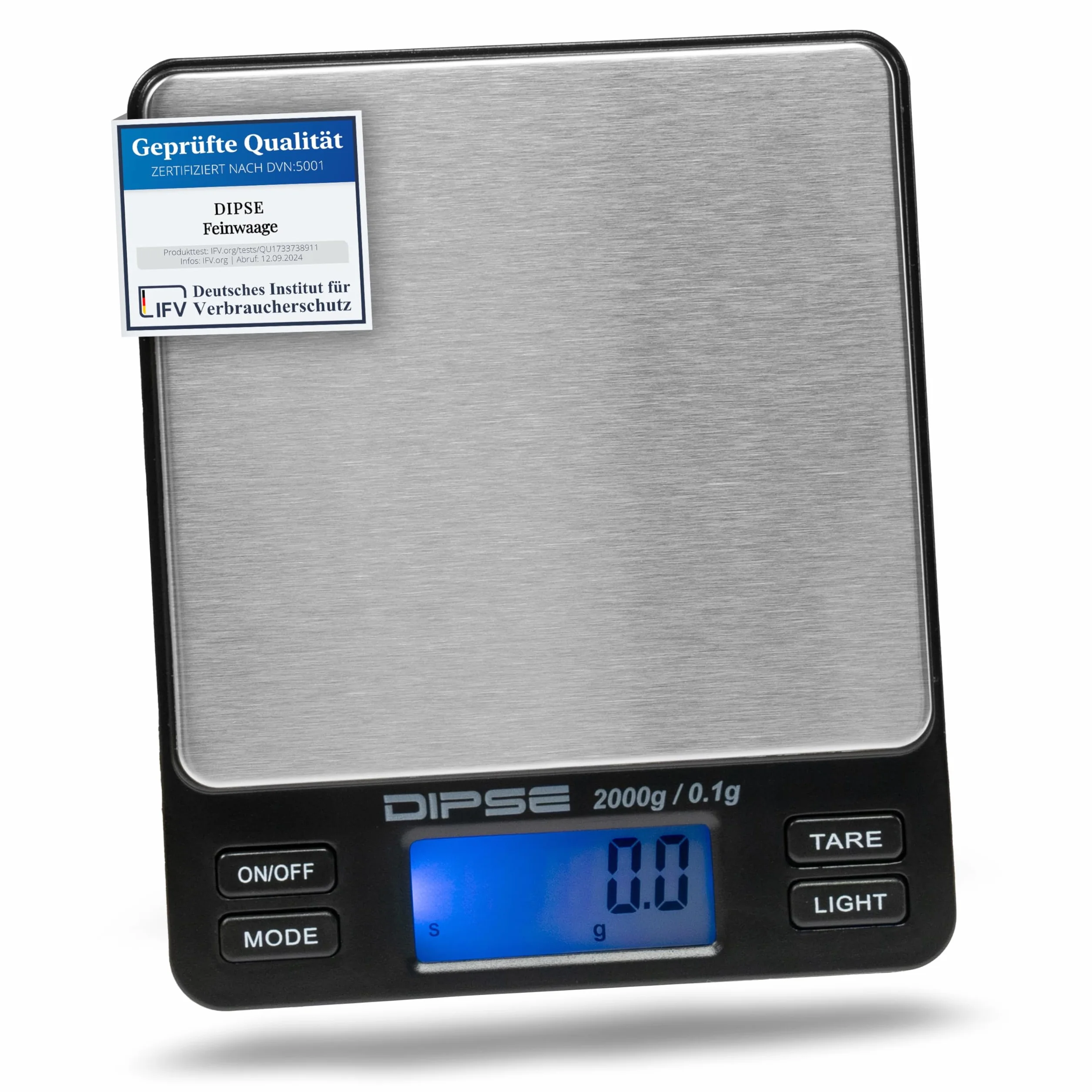 Balance numérique haute précision Dipse TP 2000g x 0,1g avec plateforme extra grande