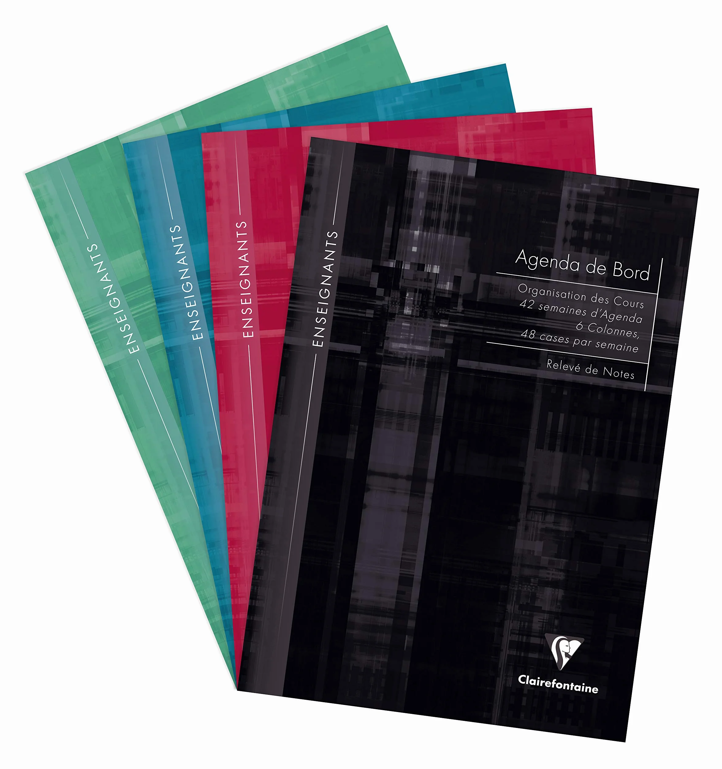 Clairefontaine 9069C Agenda de Bord Brochure Souple 6 Colonnes A4 21x29,7 cm 144 Pages Papier Blanc 90 g Couverture Carte Pelliculée