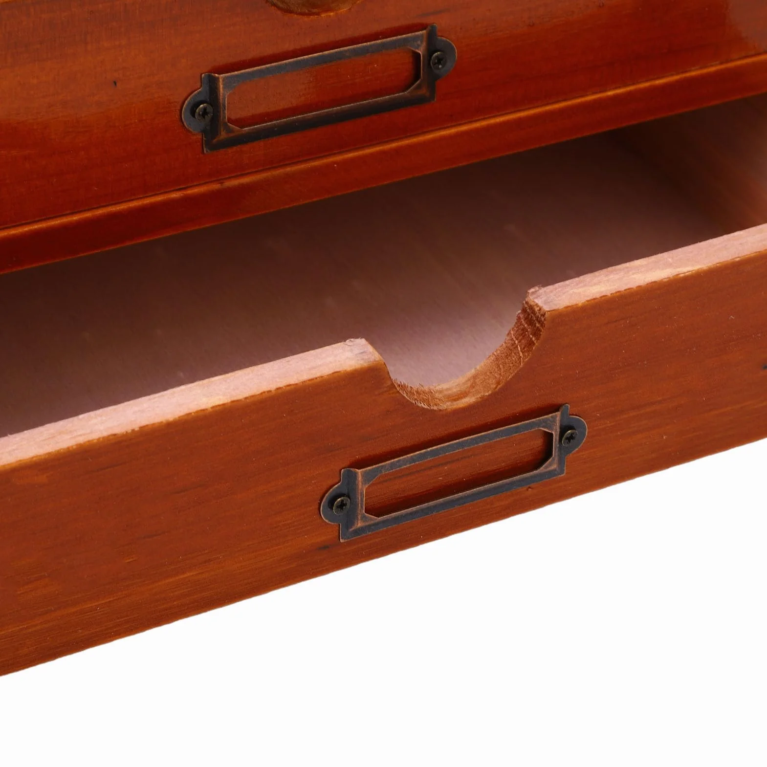 Haofy Organiseur de Bureau à 3 Tiroirs, Armoire d'Apothicaire Empilable Vintage, Boîte de Rangement en Bois Marron Foncé