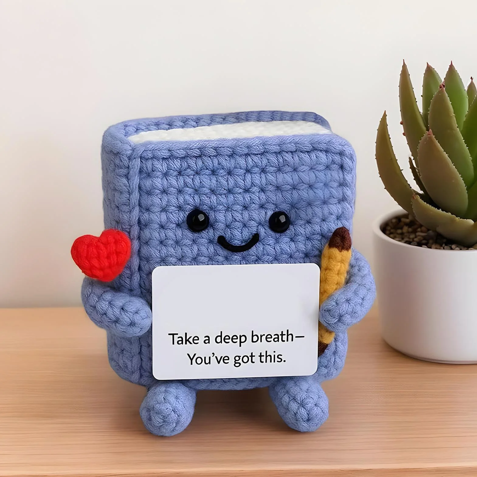 Huxibai Crochet motivant - Petit livre à crochet positif, décoration amusante pour bureau, cadeau d'anniversaire