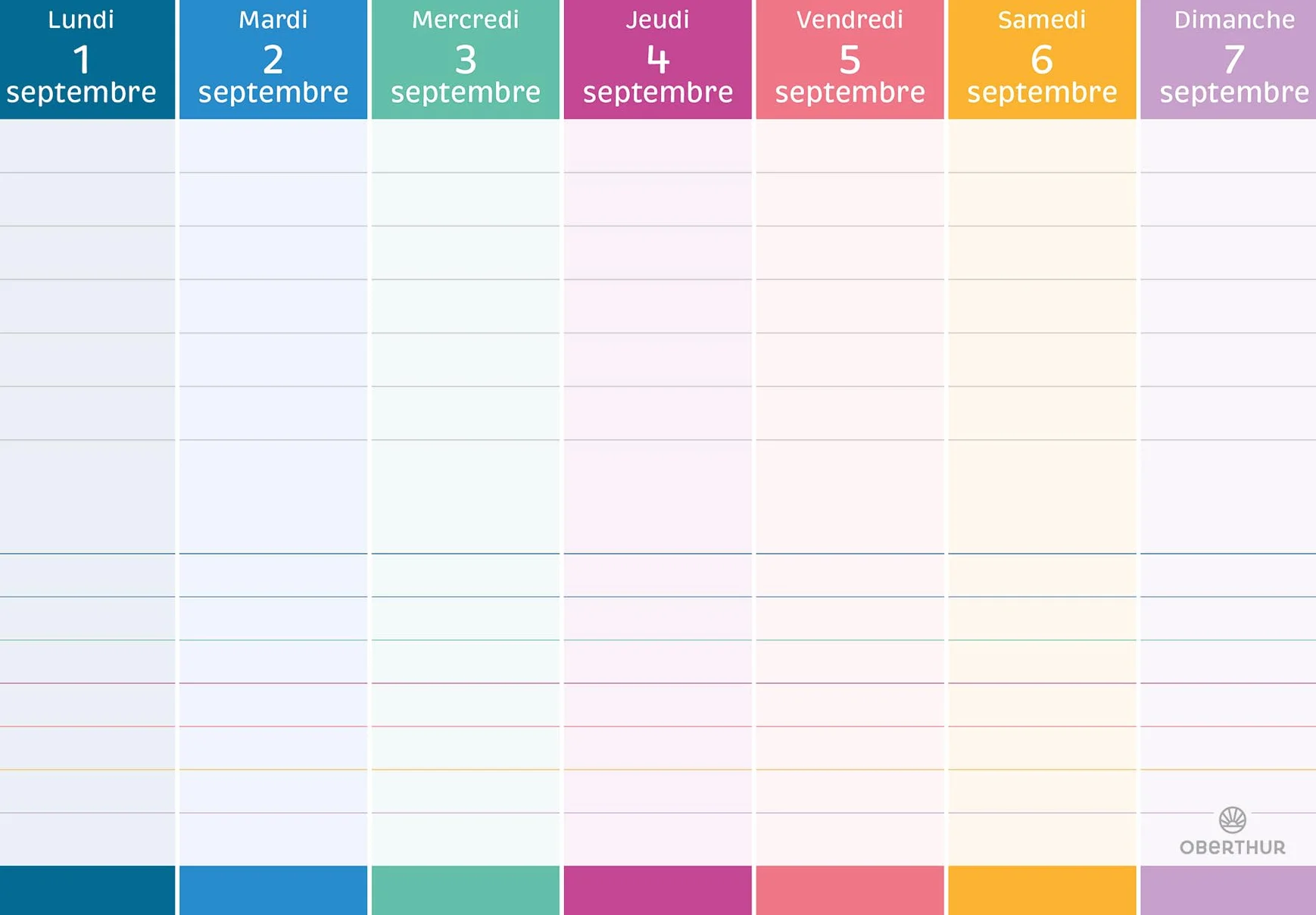 Oberthur Calendrier d'organisation 18 x 23 cm Septembre 2026 à Août 2027