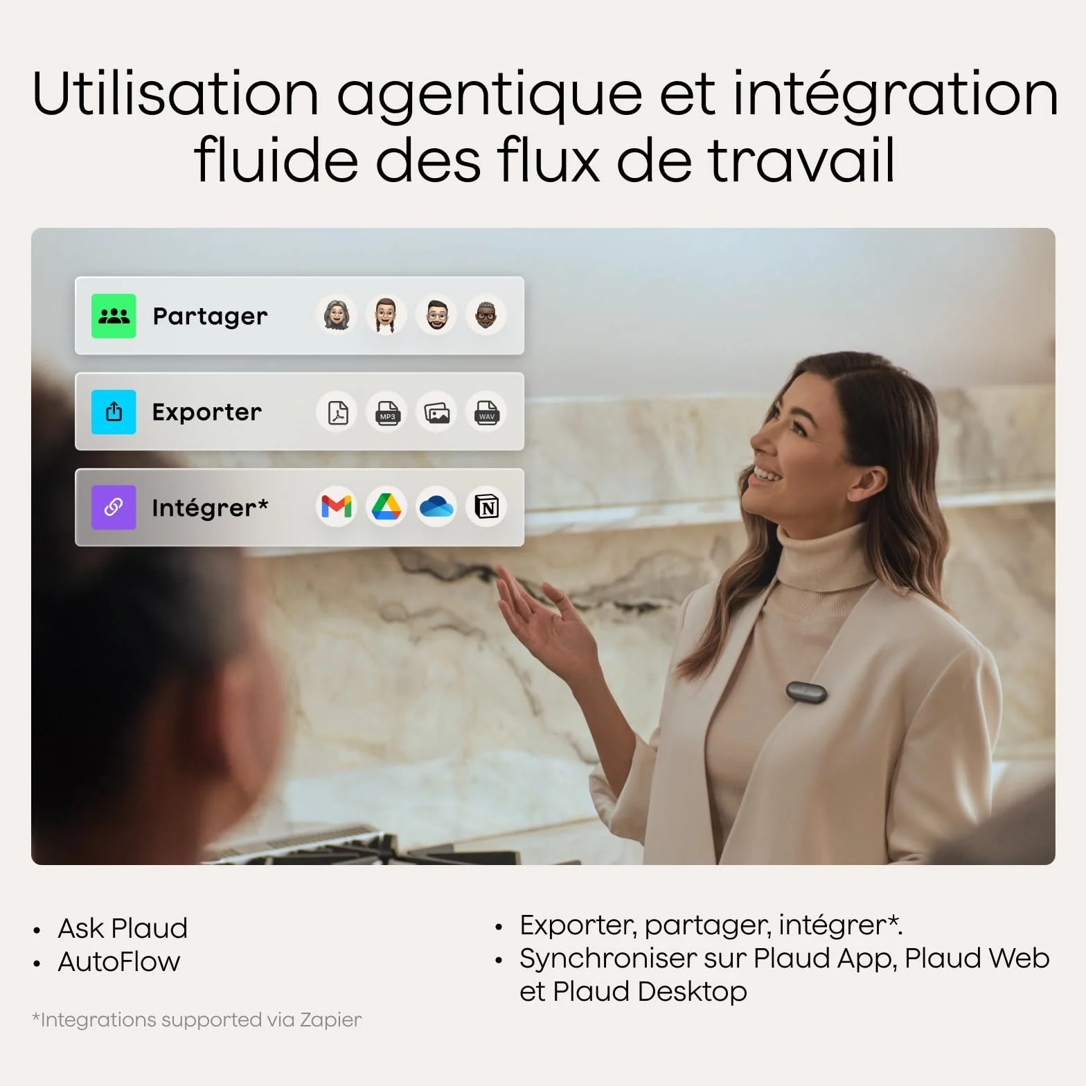 Plaud NotePin S Enregistreur Vocal IA avec Bouton Tactile, Transcription, Résumé IA et Team Plan, Dictaphone Numérique pour Réunions, Gris + 4 Accessoires