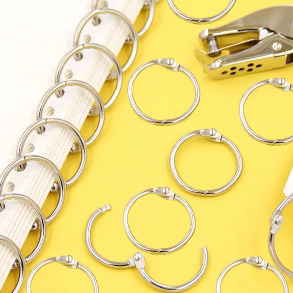 Anneaux de Reliure Métalliques 25mm pour Livre Classeur Porte-clés Scrapbooking