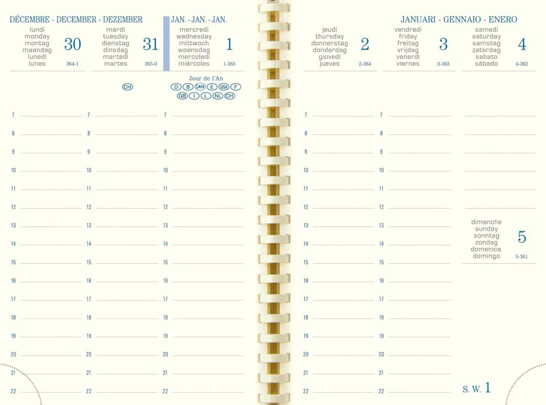 Exacompta Recharge semainier SAD 13-9 x 13 cm Septembre 2026 à décembre 2027 16 mois