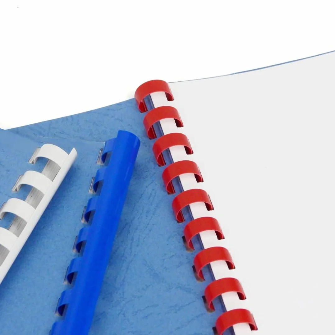 RAYSON Peignes de reliure plastique 8 mm 21 anneaux 40 feuilles A4 multicolore paquet de 100