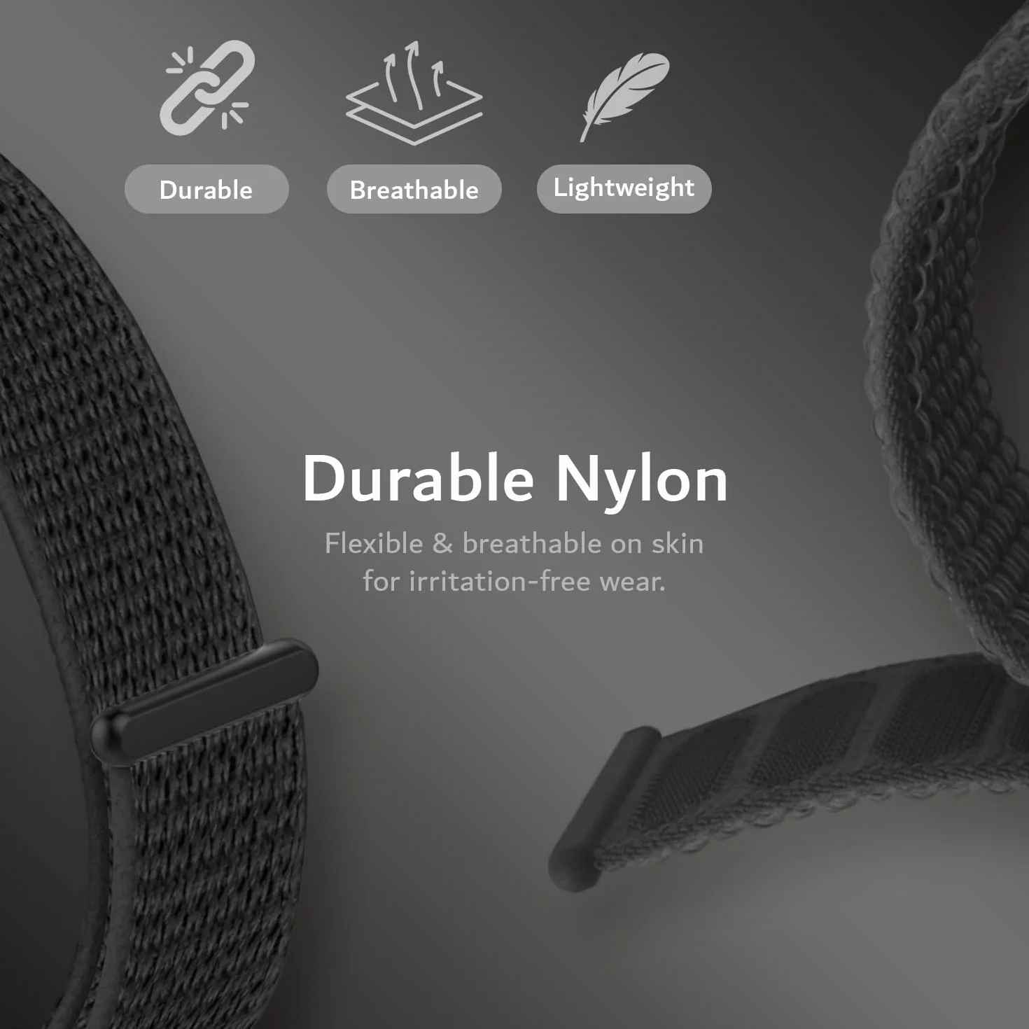 TUDIA Étui PC à Clipser Bracelet en Nylon réglable Compatible PLAUD NotePin AI Sangle légère Noir