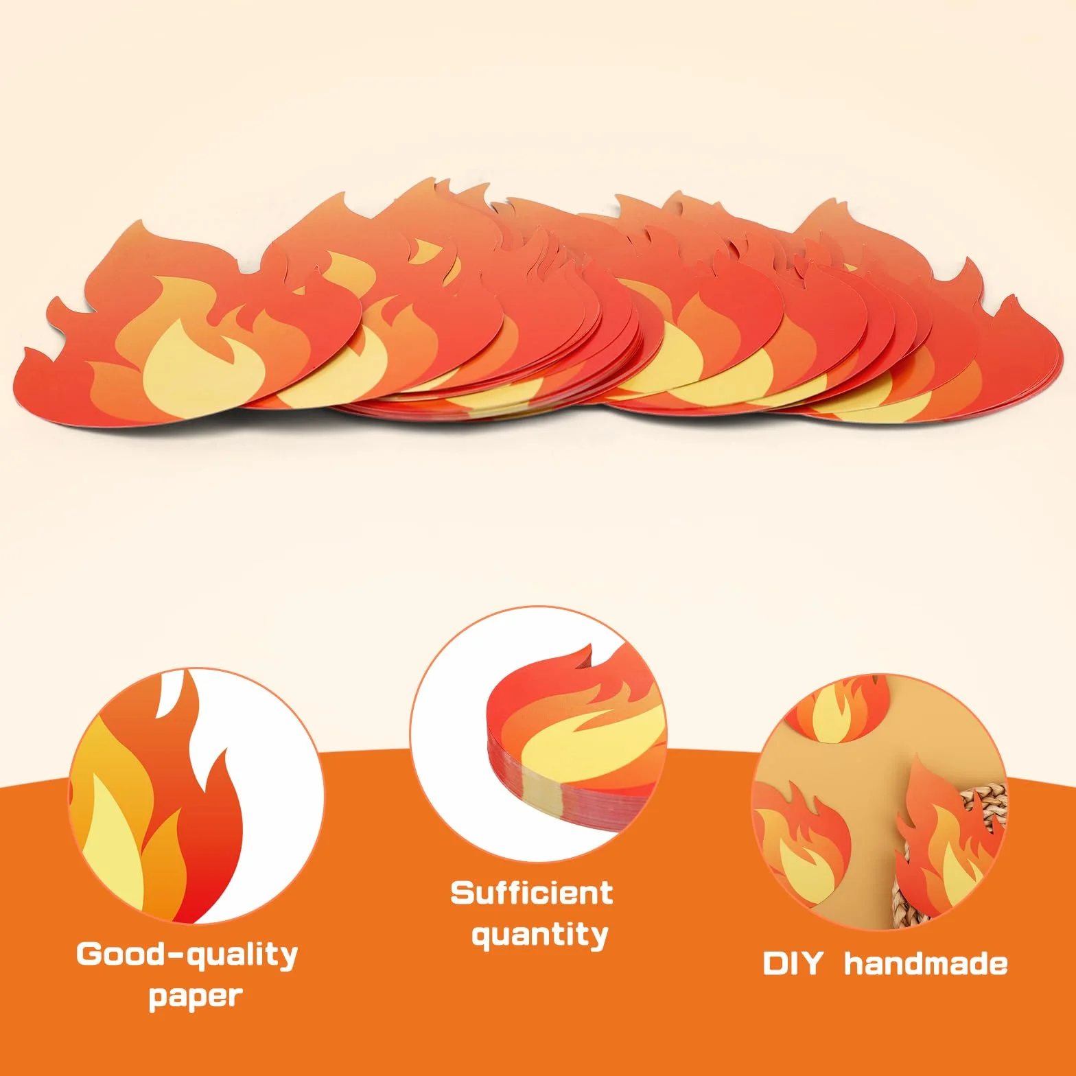 60pcs Flammes Papier Double Face 12x8,5cm Décorer Tableau d'Affichage Pompiers Incendies Camions