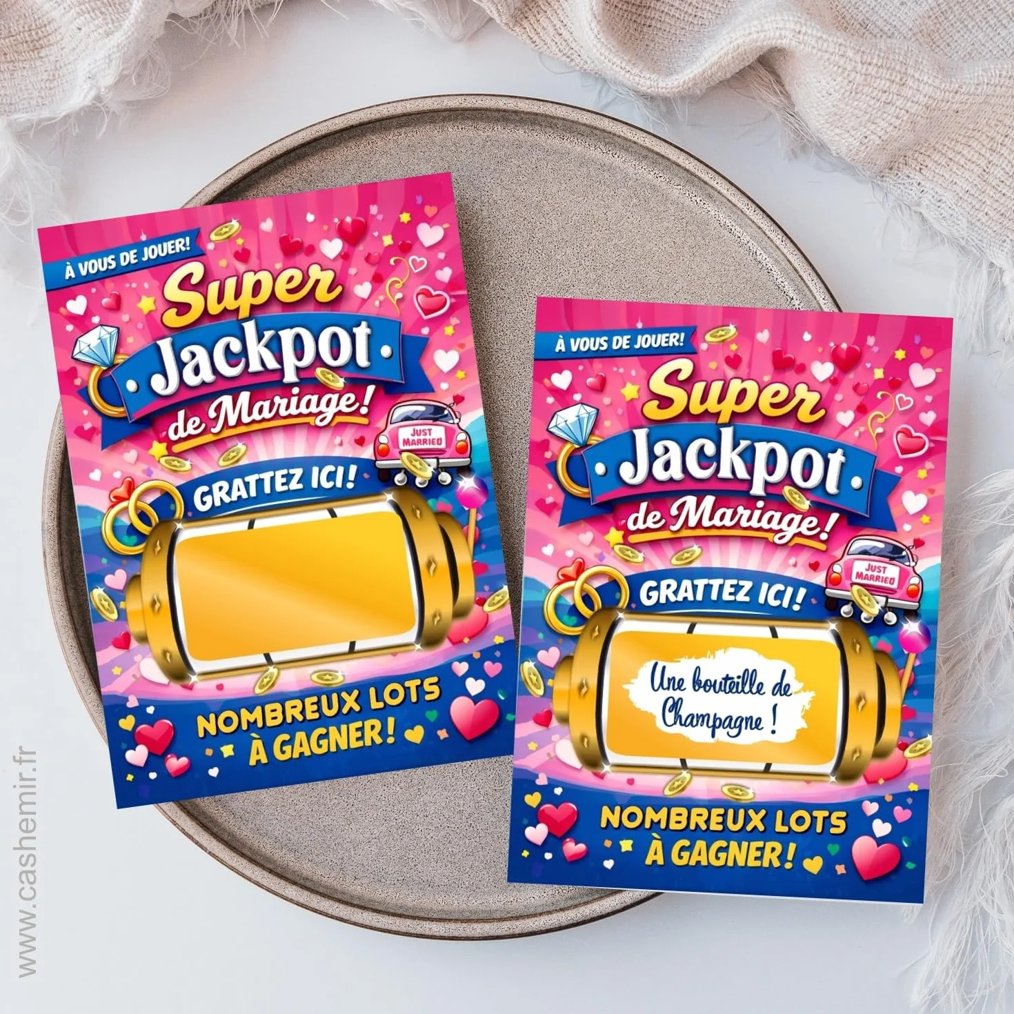 50 Cartes Tombola de Mariage Loterie Jeu Invités Tickets à gratter Super Jackpot