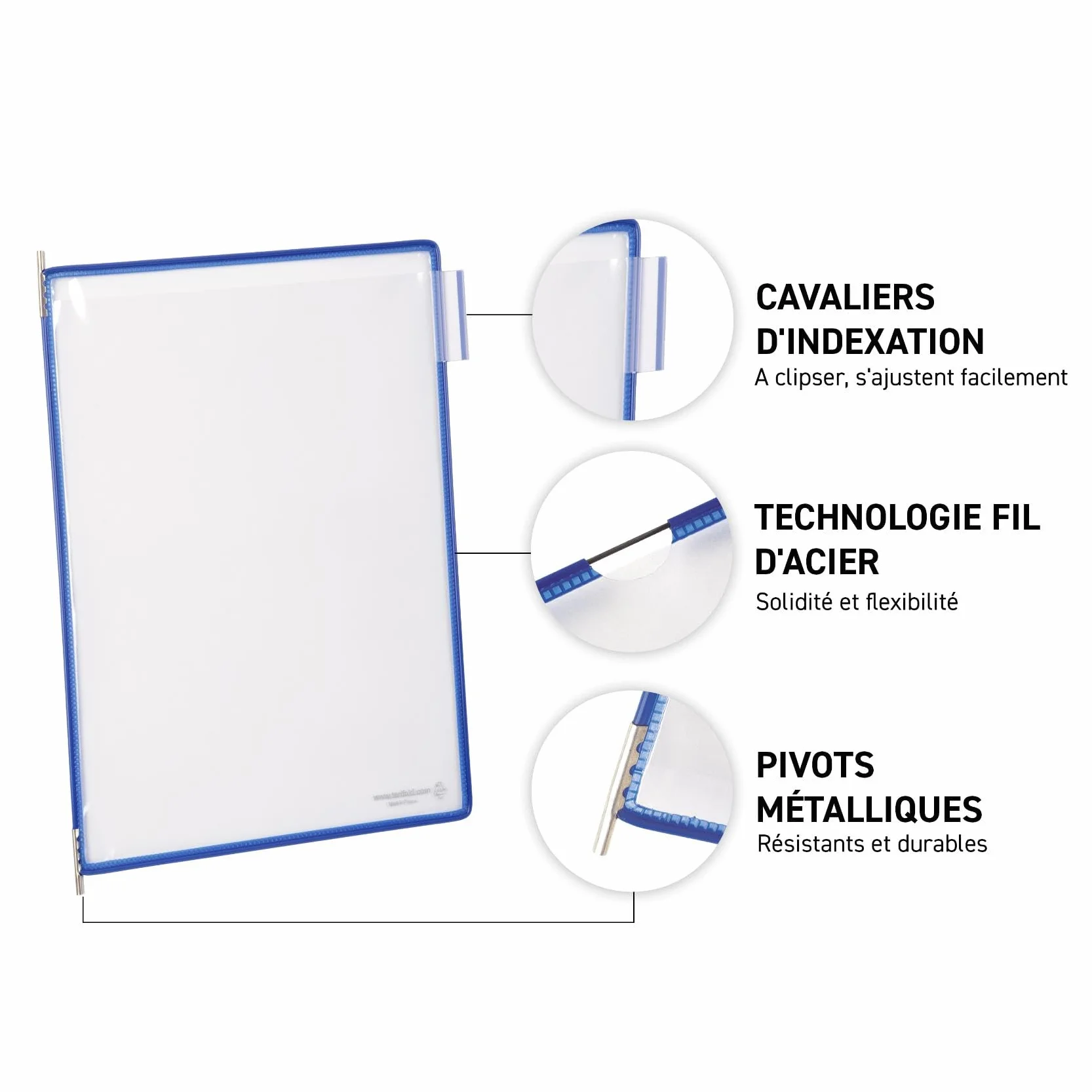 Tarifold Fr 414109 Support Kit Mural document métal 10 pochettes A4 assortie