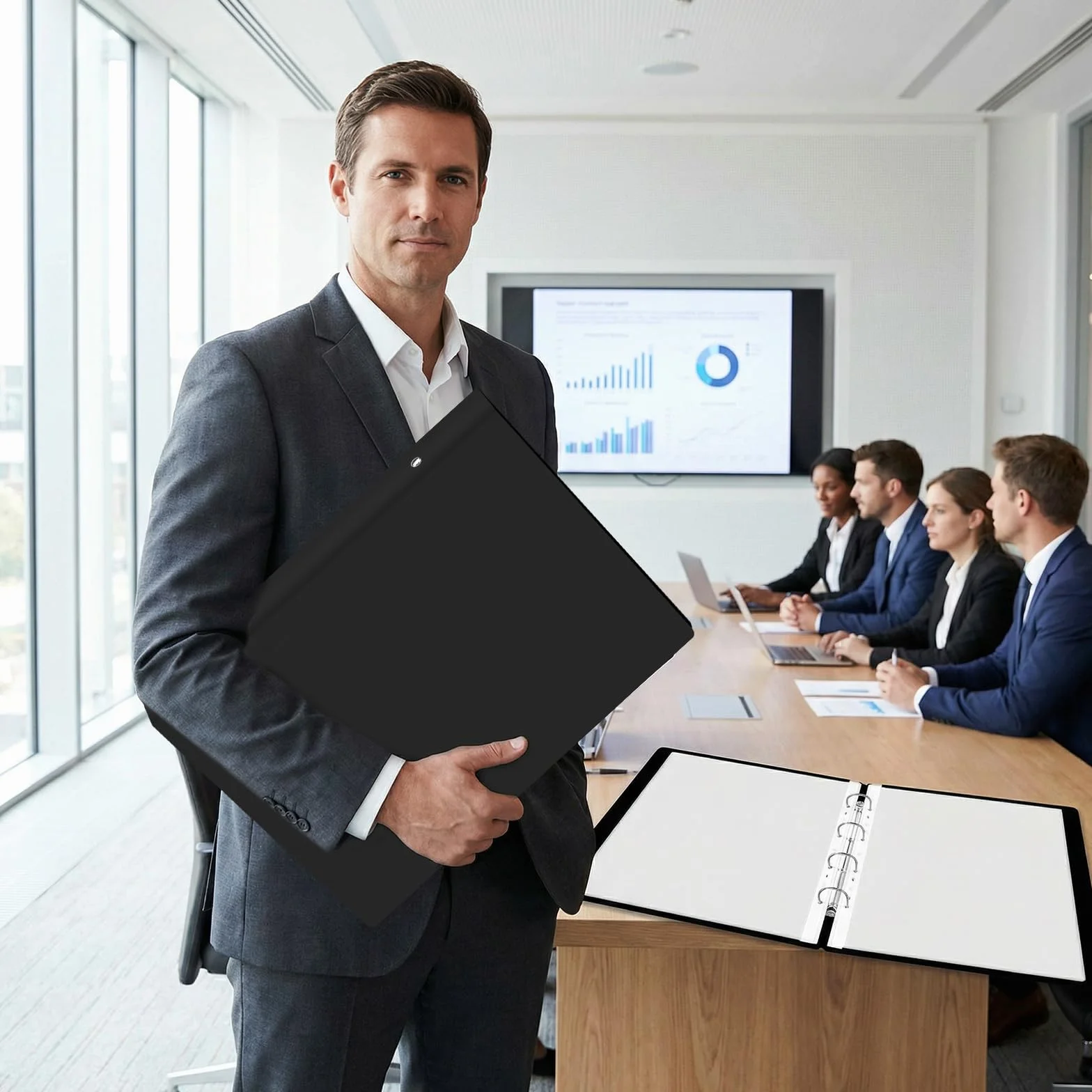 Classeur de présentation A3 40 poches, classeur à anneaux flexible pour illustrations et dessin
