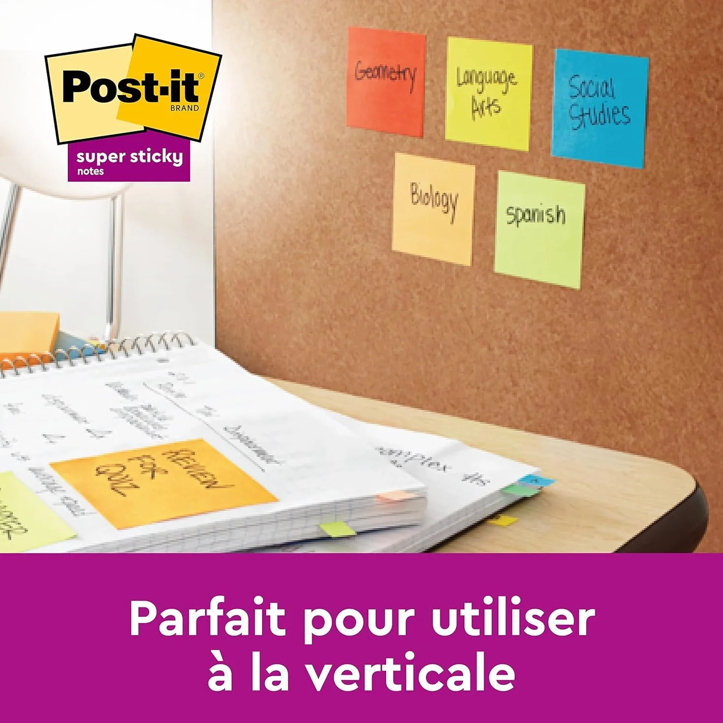 Post-it Notes Autocollantes Super Sticky Cosmic 6 Blocs 76 mm x 76 mm 90 Feuilles par Bloc