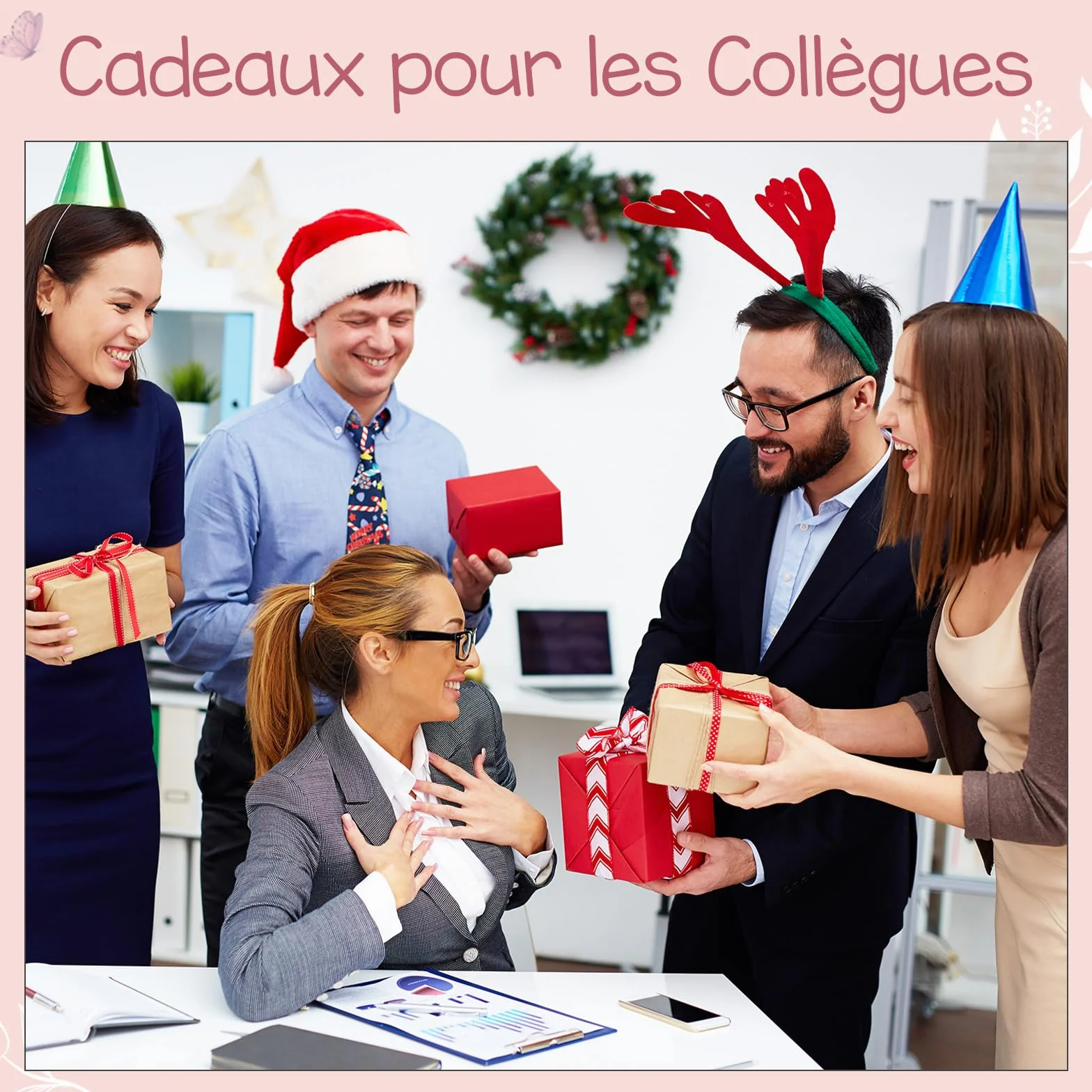 Hestya Carnet à Spirale Rose Stylo à Bille Trousse de Maquillage Porte-Clés Cadeaux de Remerciement pour Collègues