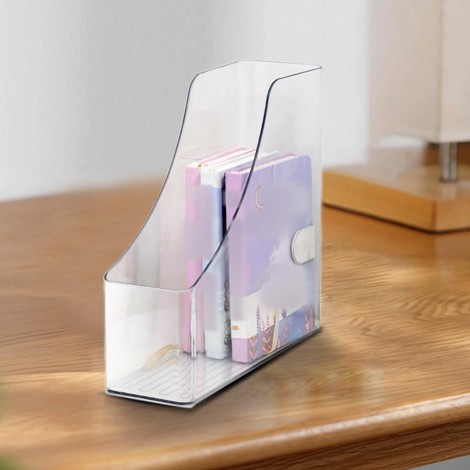 Porte-documents vertical en plastique transparent A4 Organiseur de documents Design acrylique 22.5x22.5cm