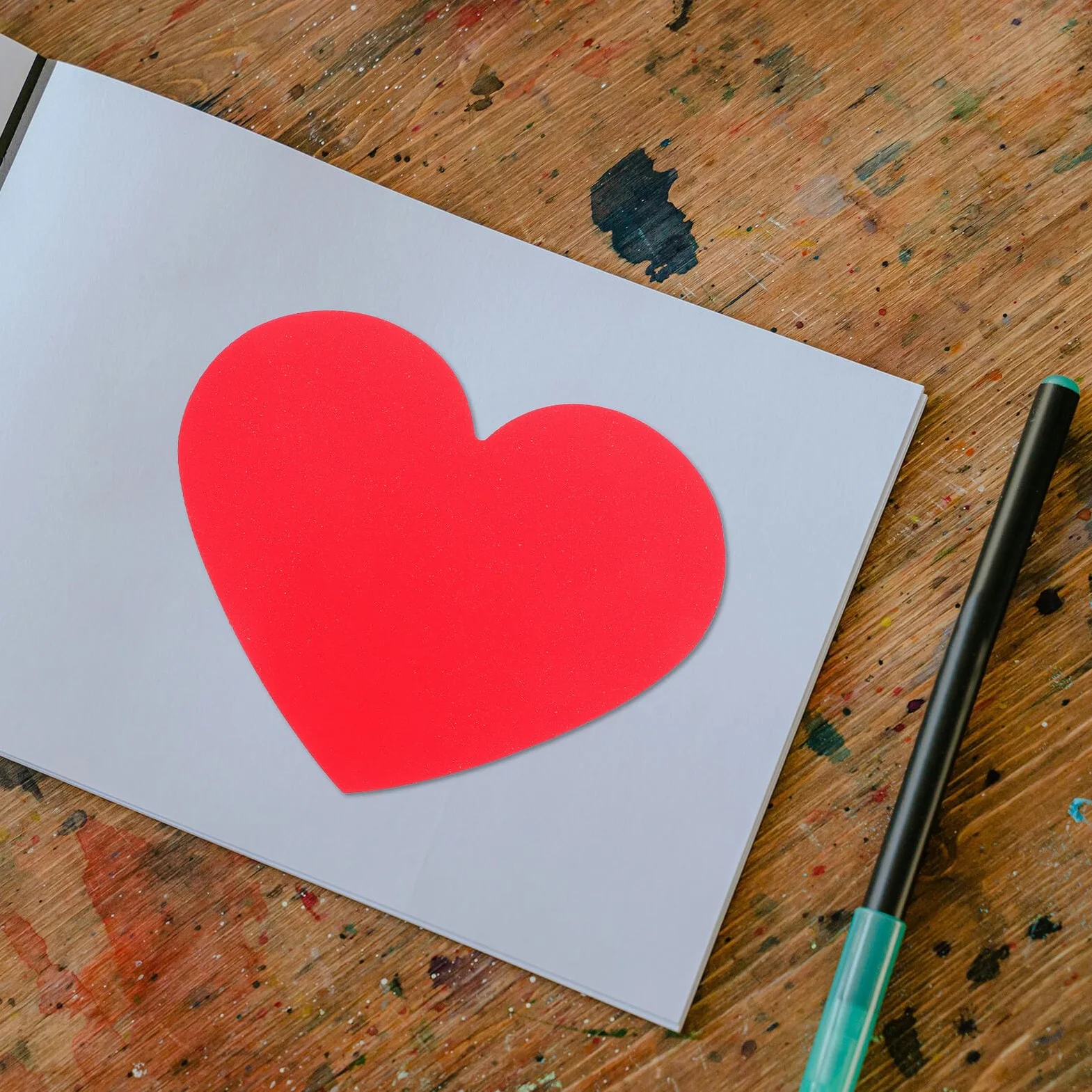 Cartes Découpées en Carton Rouge Cœur Saint-Valentin, Décorations Murales Loisirs Créatifs, Papier Épais Résistant