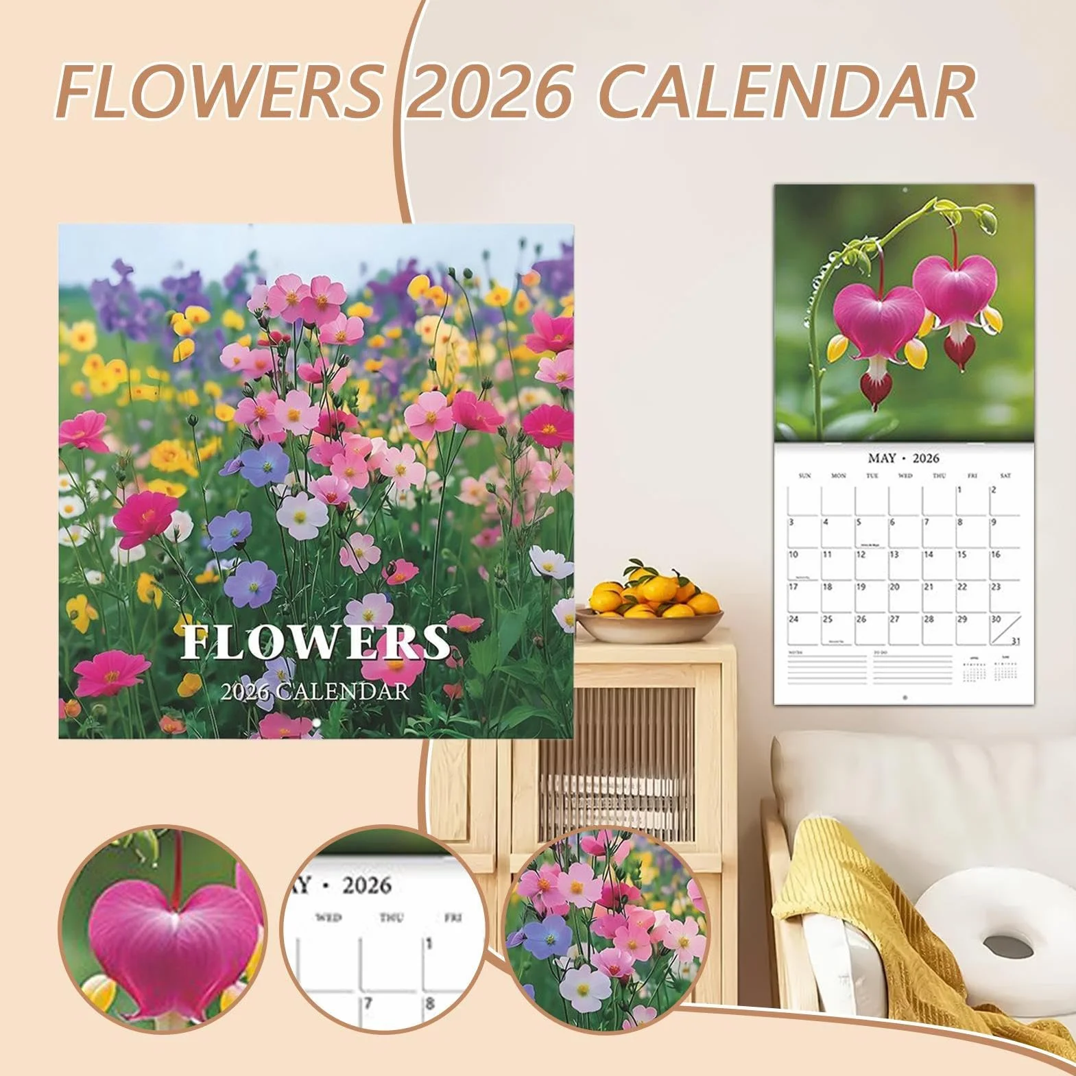 Calendrier Mural 2026-2026 Planificateur Familial Hebdomadaire Mensuel Cuisine