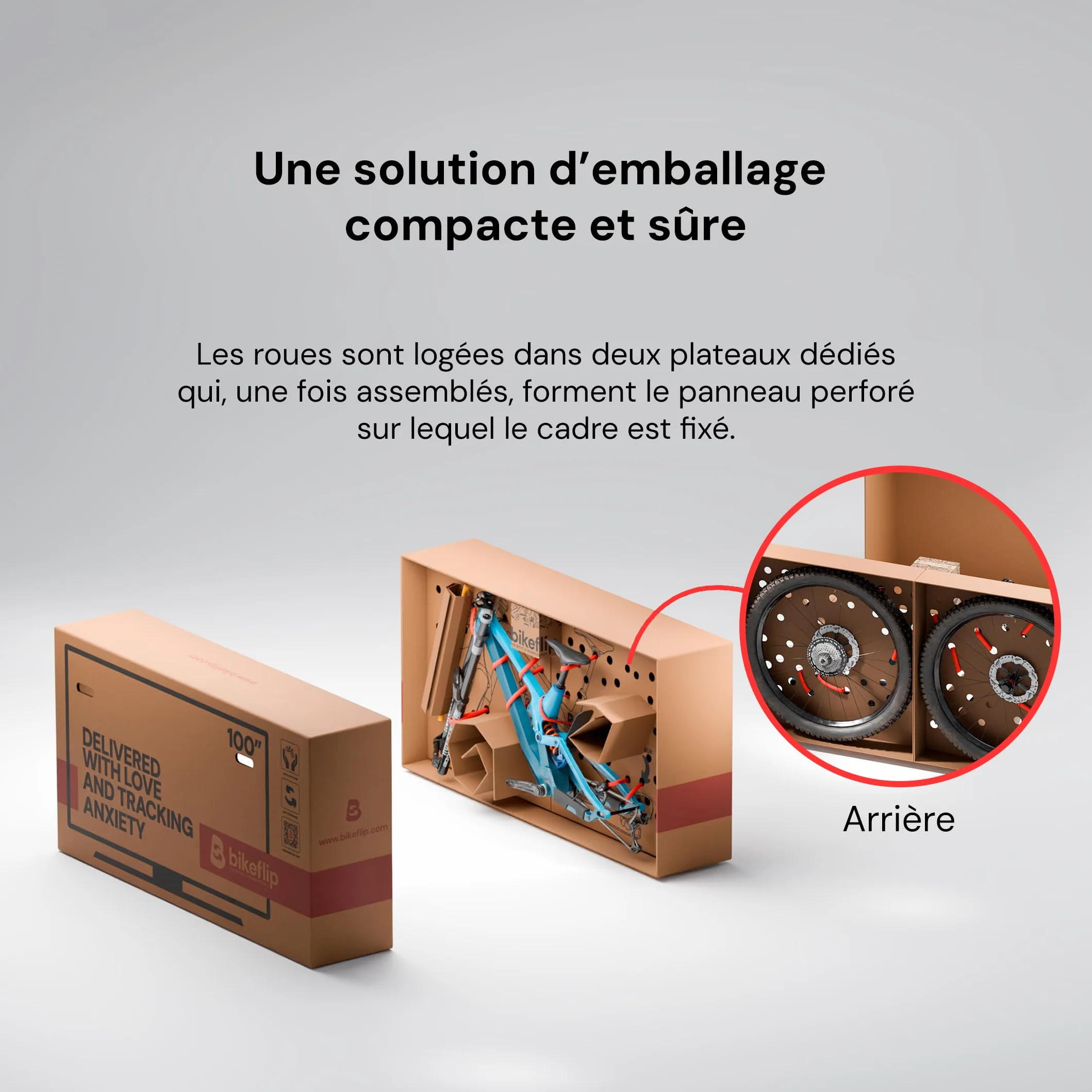 Bikeflip Carton d'Expédition pour Vélos VTT E-Bike Gravel Résistant Réutilisable